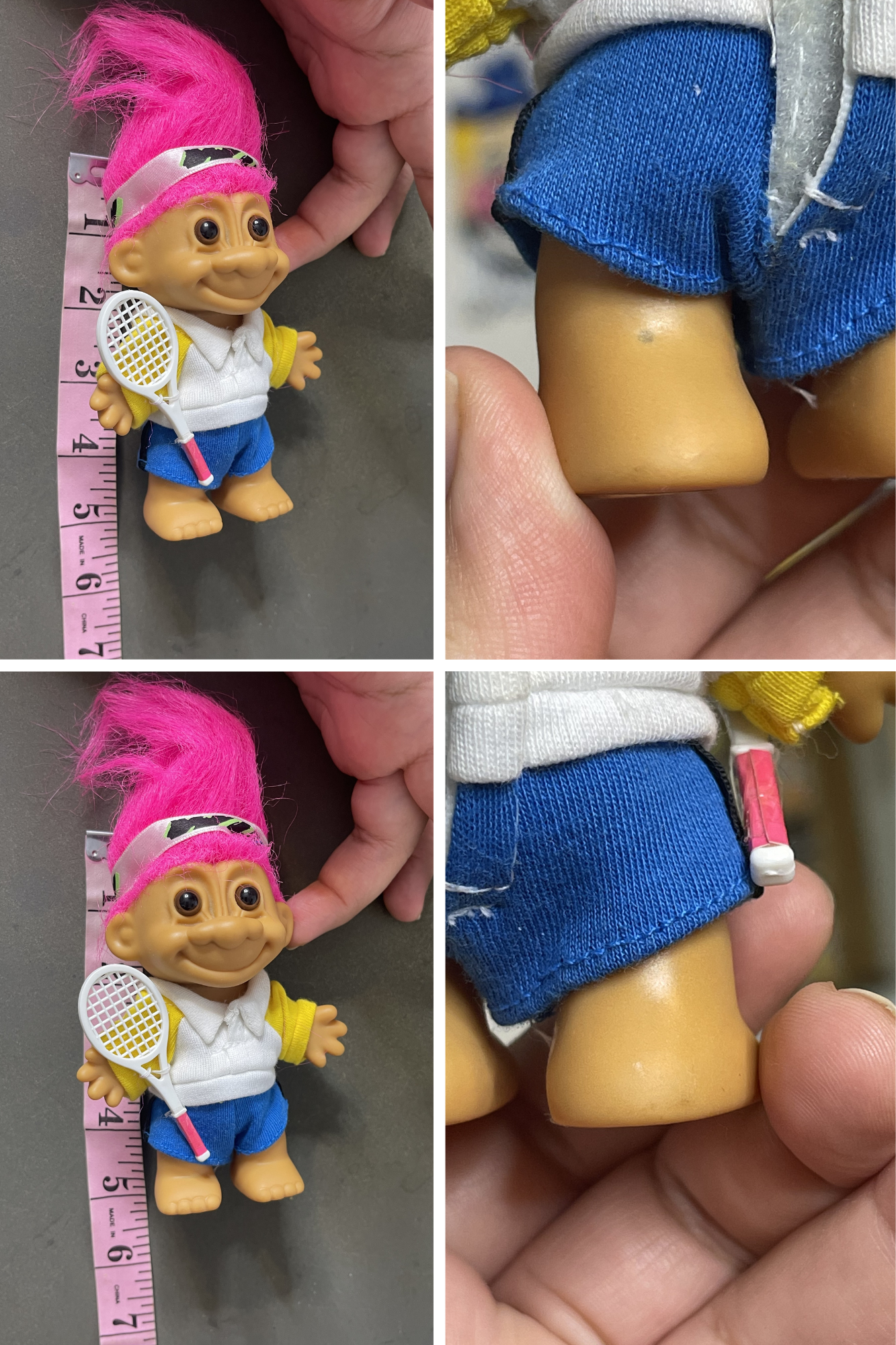 Vintage Tennis Player Troll Doll