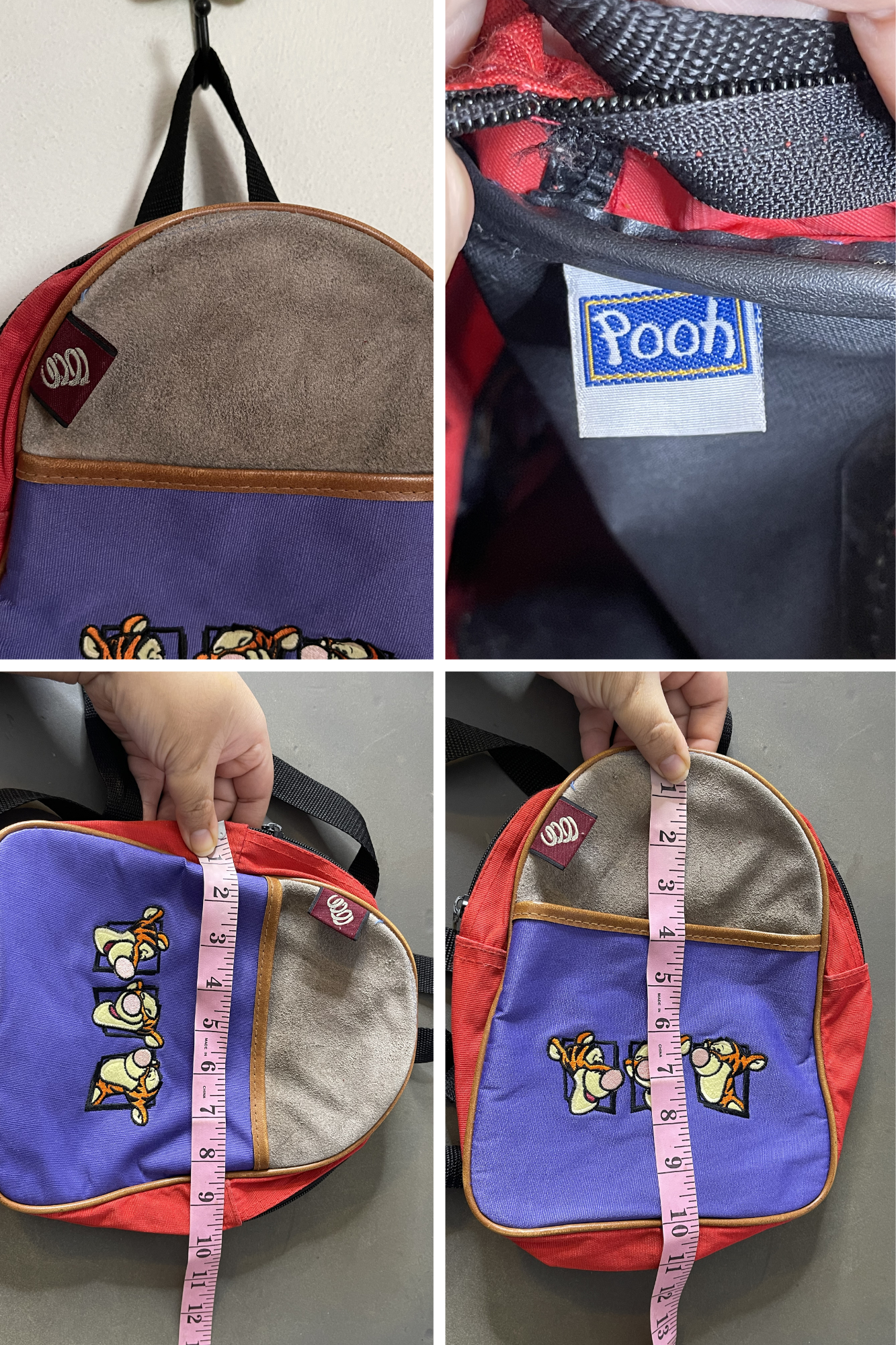 Vintage Color Block Tigger Mini Backpack Sz S/M