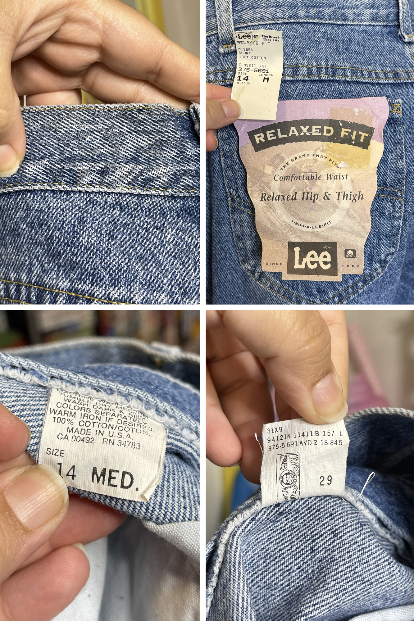 Vintage Deadstock Lee High Waisted Mom Shorts Sz 14 30in