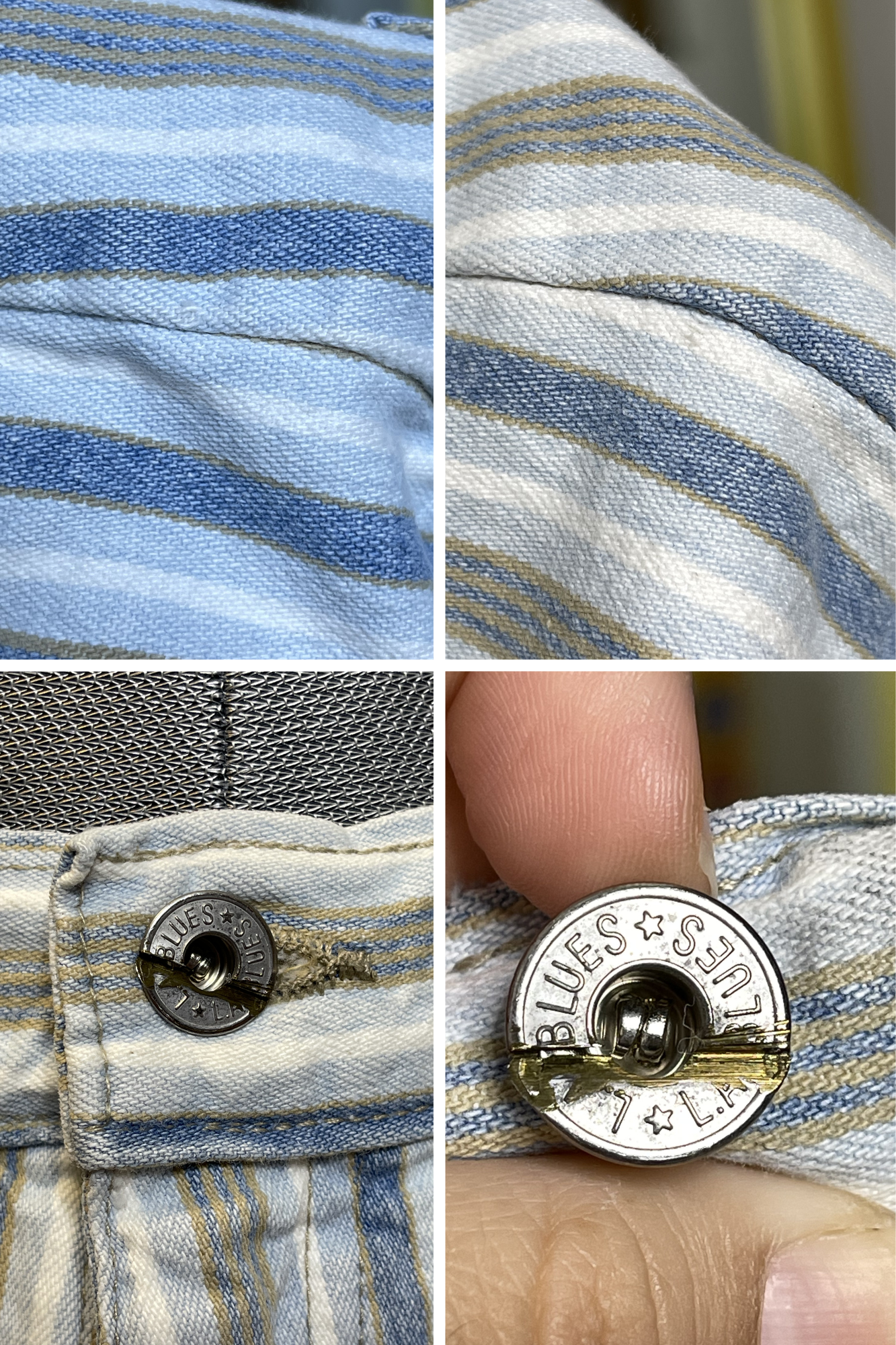 Vintage LA Blues Striped High Waisted Shorts Sz 14 30in