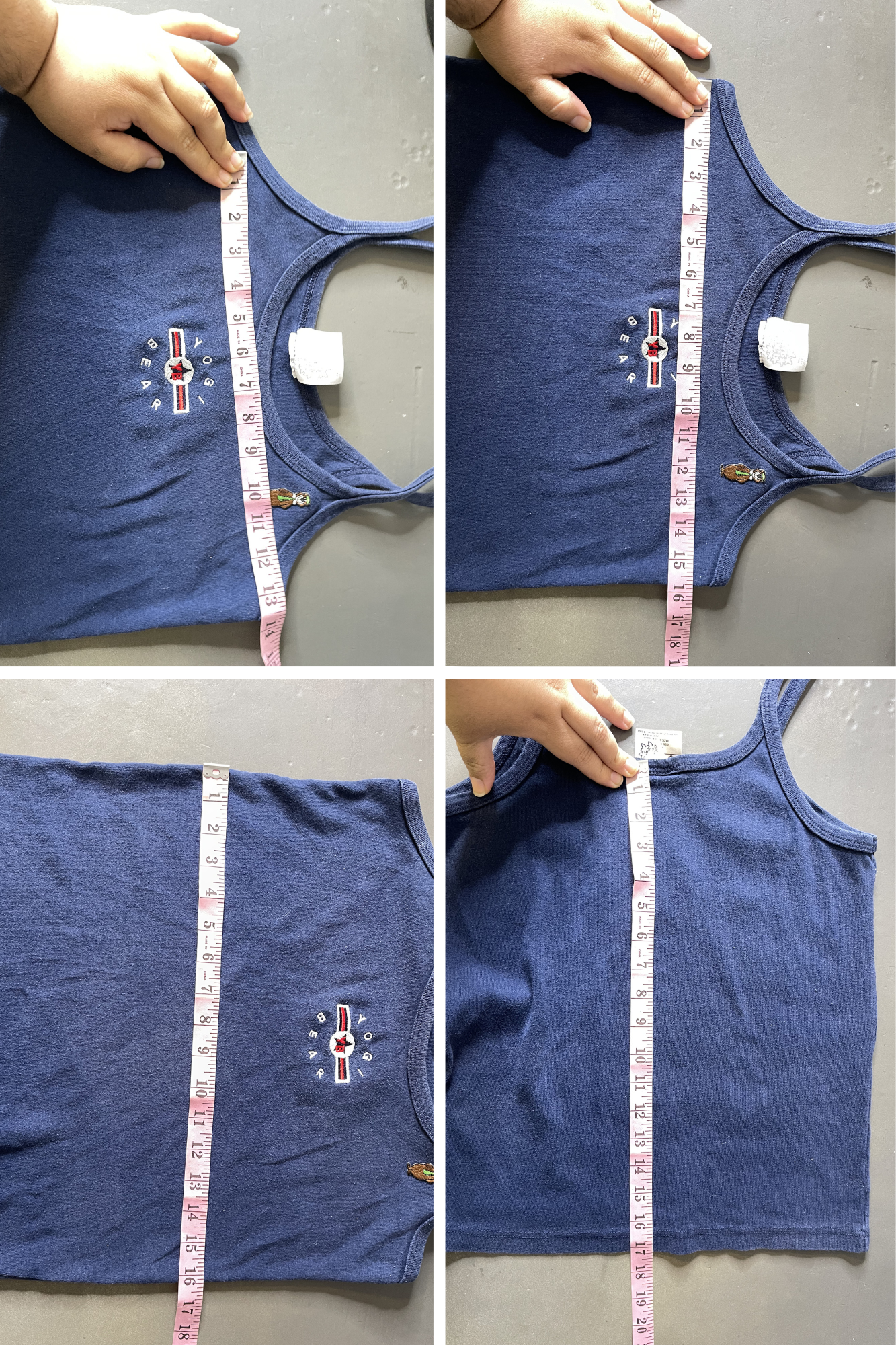 2000s Navy Blue Yogi Bear Embroidered Tank Top Sz L/XL