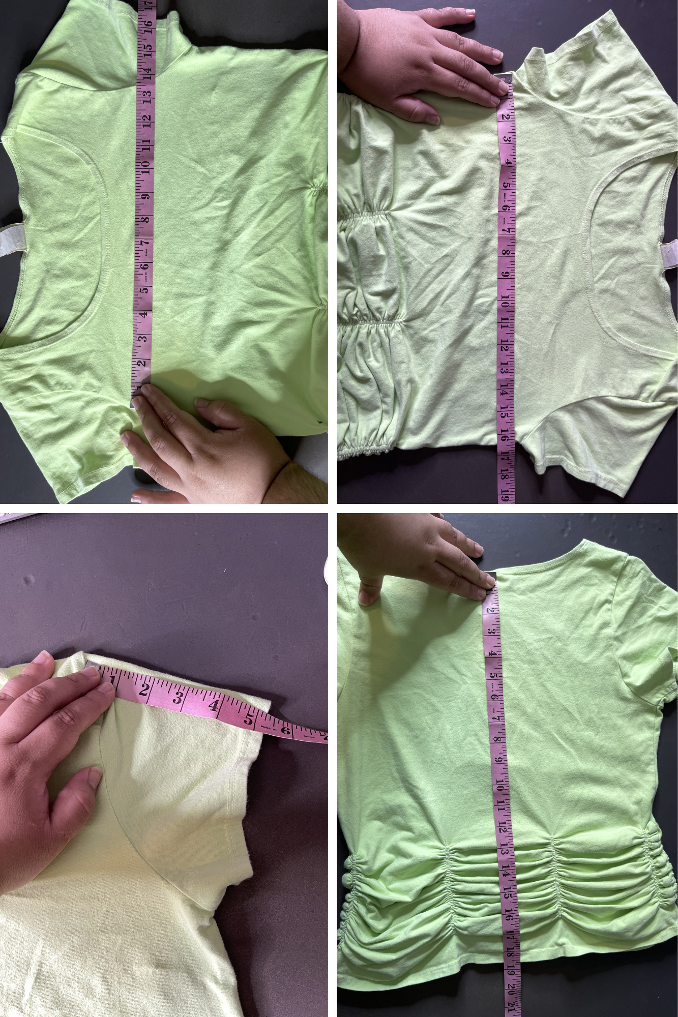 Vintage Cinched Lime Green Top Sz L/XL
