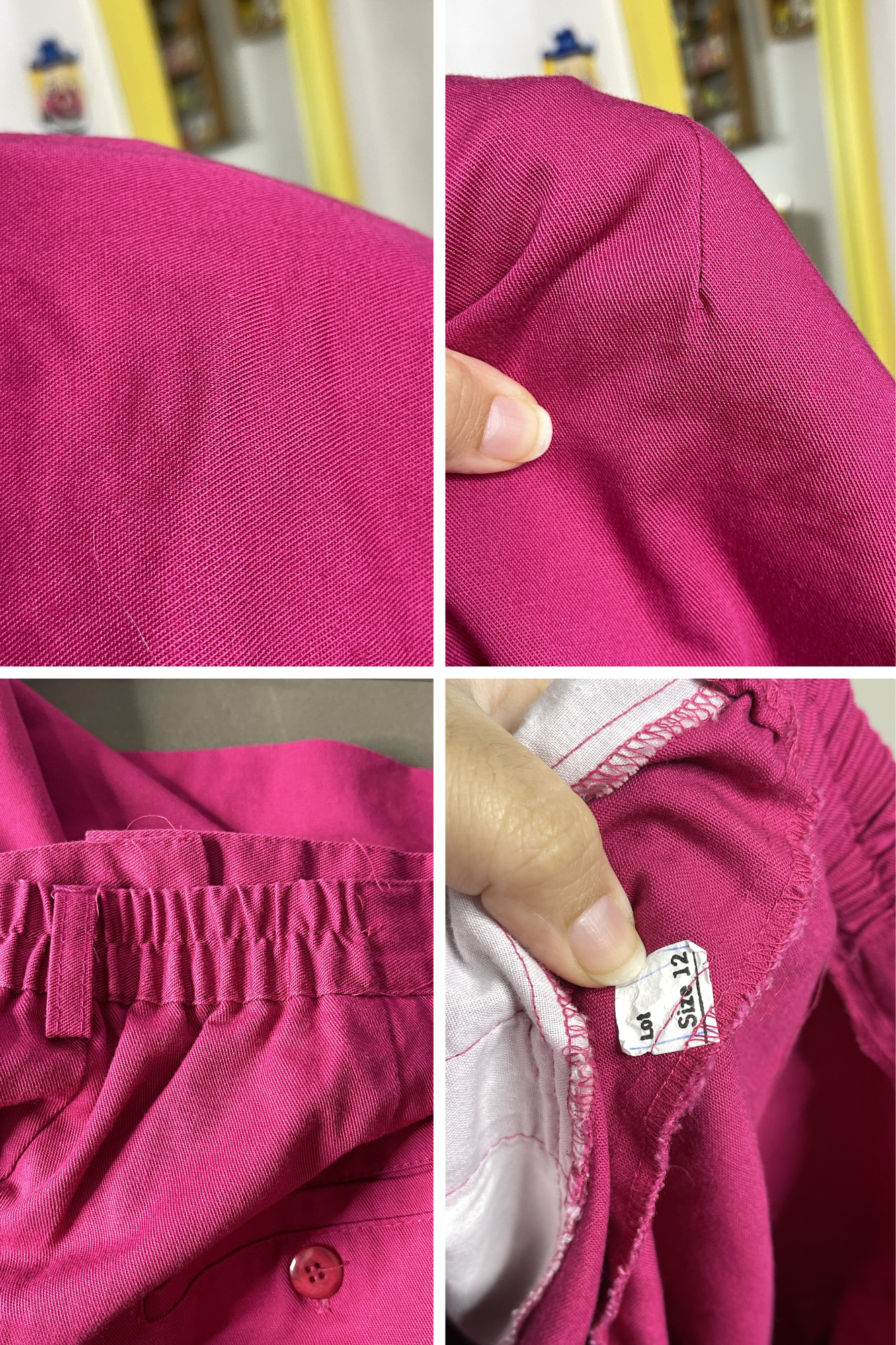 Vintage High Waisted Magenta Pleated Trouser Shorts Sz 27in