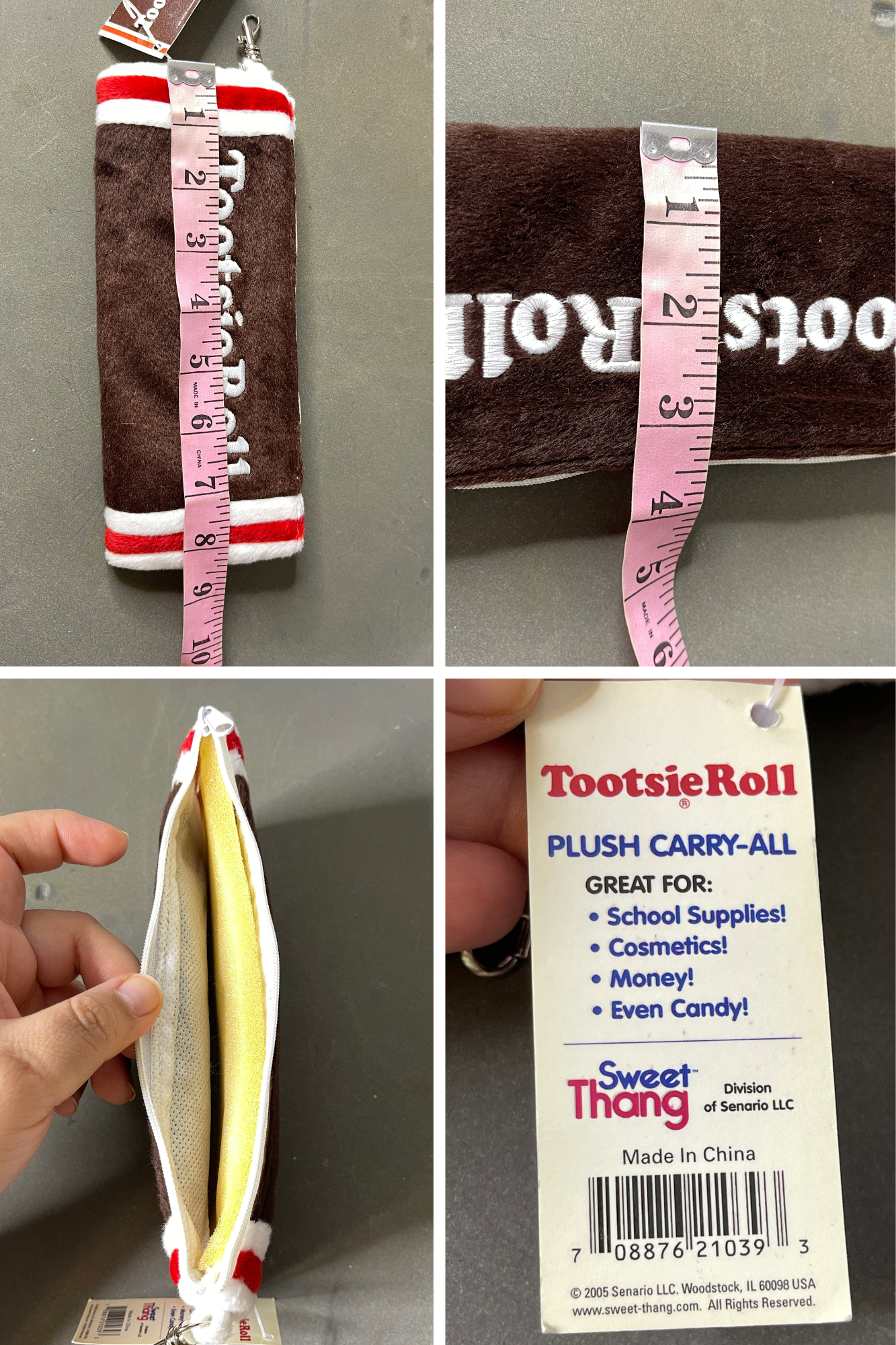 2000s Deadstock Tootsie Roll Fuzzy Carry-All Pouch