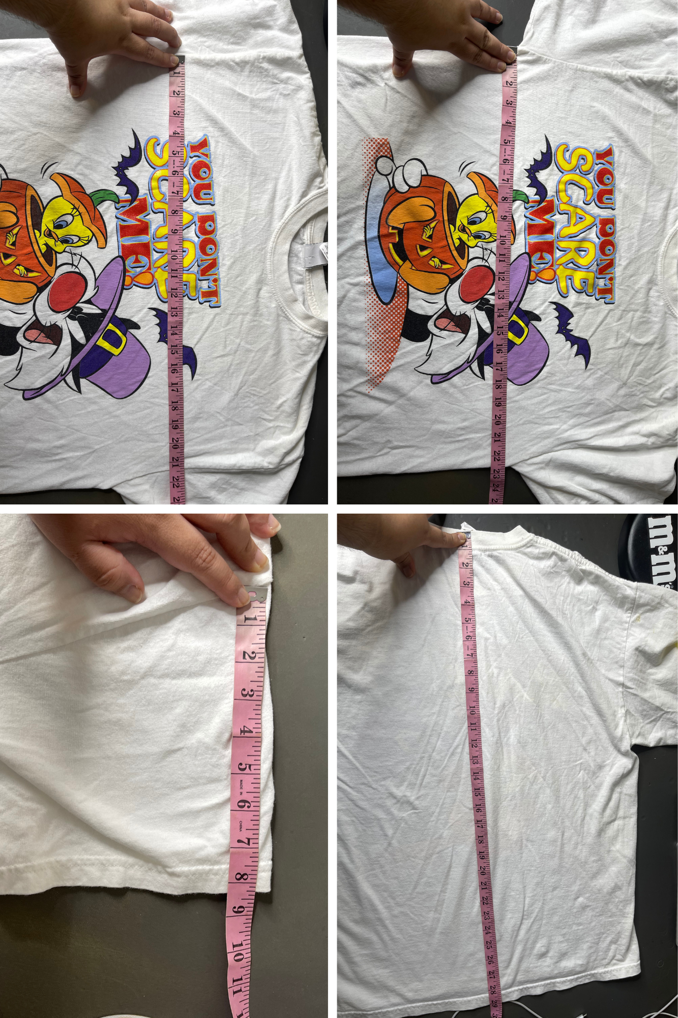 Vintage Looney Tunes "You Don't Scare Me" Halloween Graphic Tee Sz XL