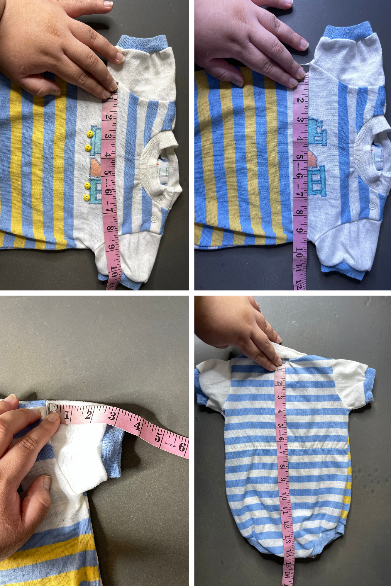Vintage Striped Multi-Color Train Romper Sz 12M