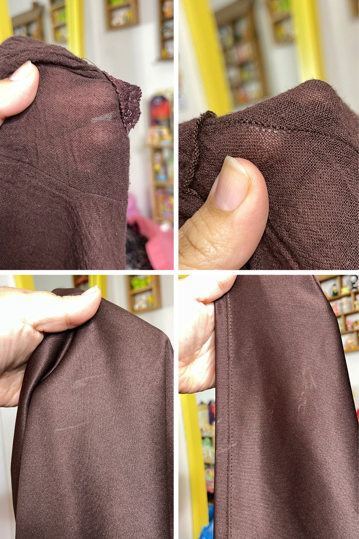 Vintage Brown Fairy Milkmaid Style Midi Dress Sz M