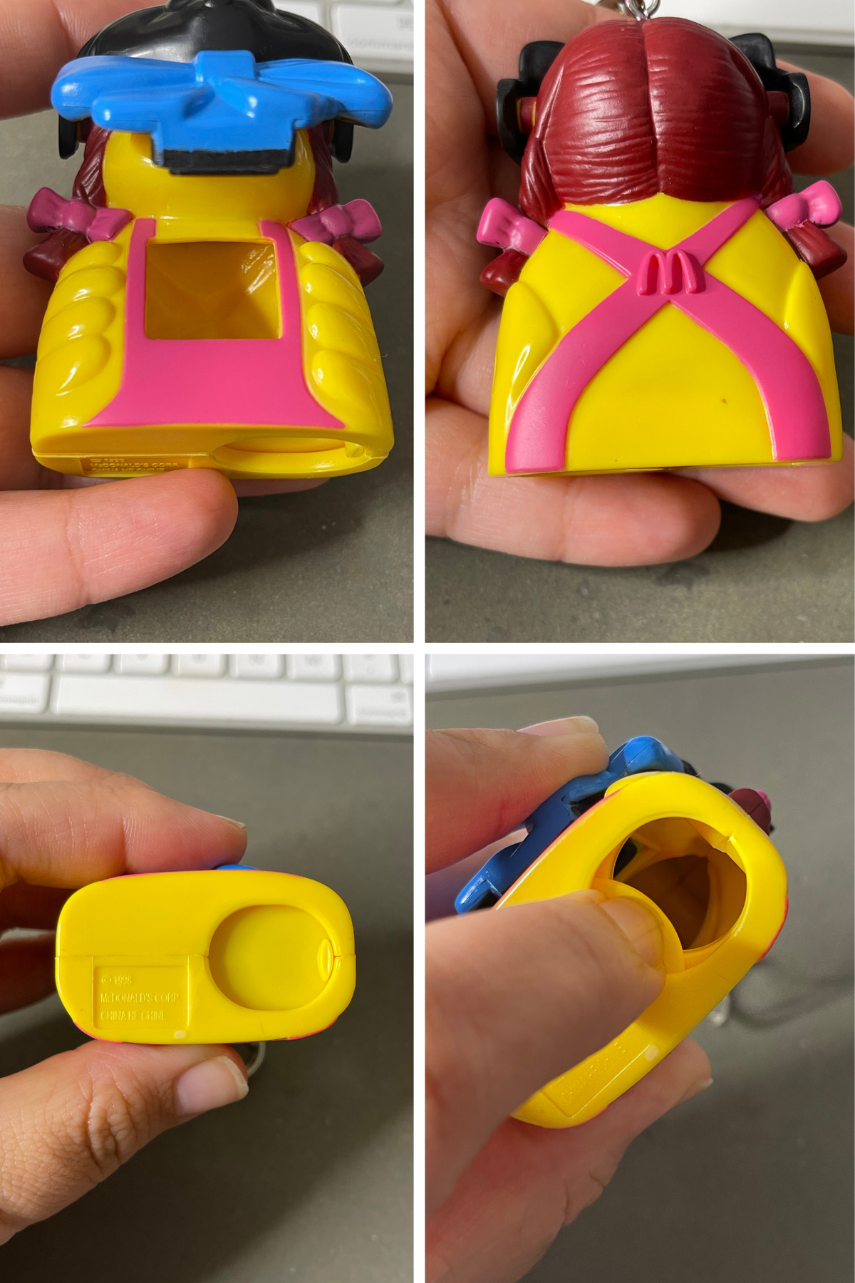 Vintage Upcycled Birdie Halloween Candy Dispenser Keychain