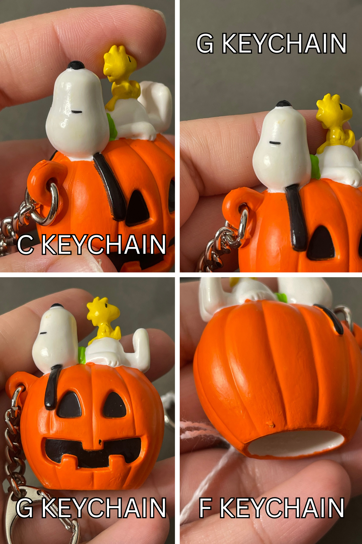 Vintage Snoopy & Woodstock Pumpkin Keychain