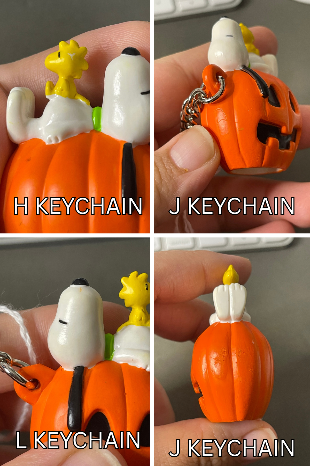 Vintage Snoopy & Woodstock Pumpkin Keychain