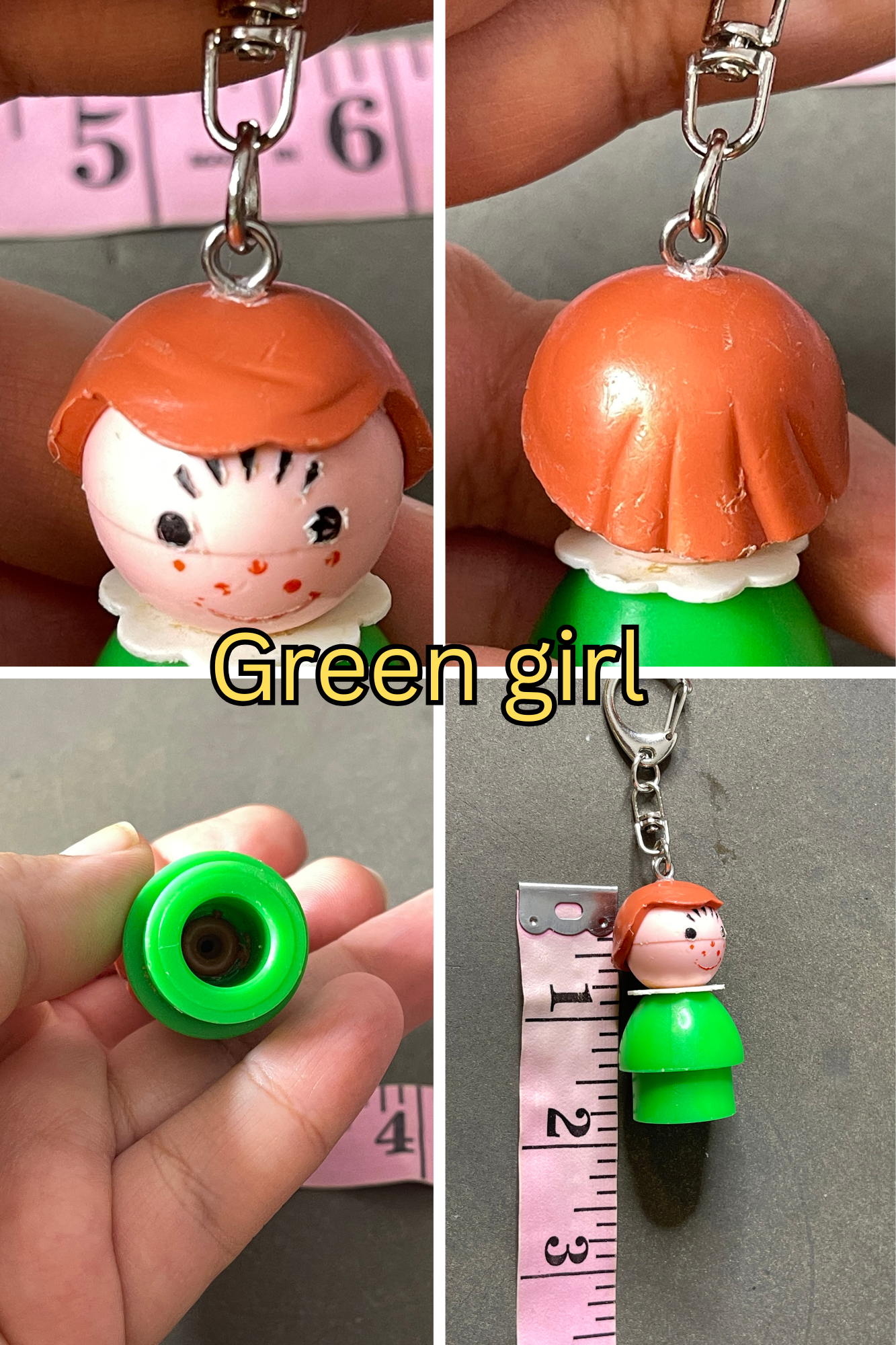 Vintage Upcyled Fisher-Price Little People Keychains