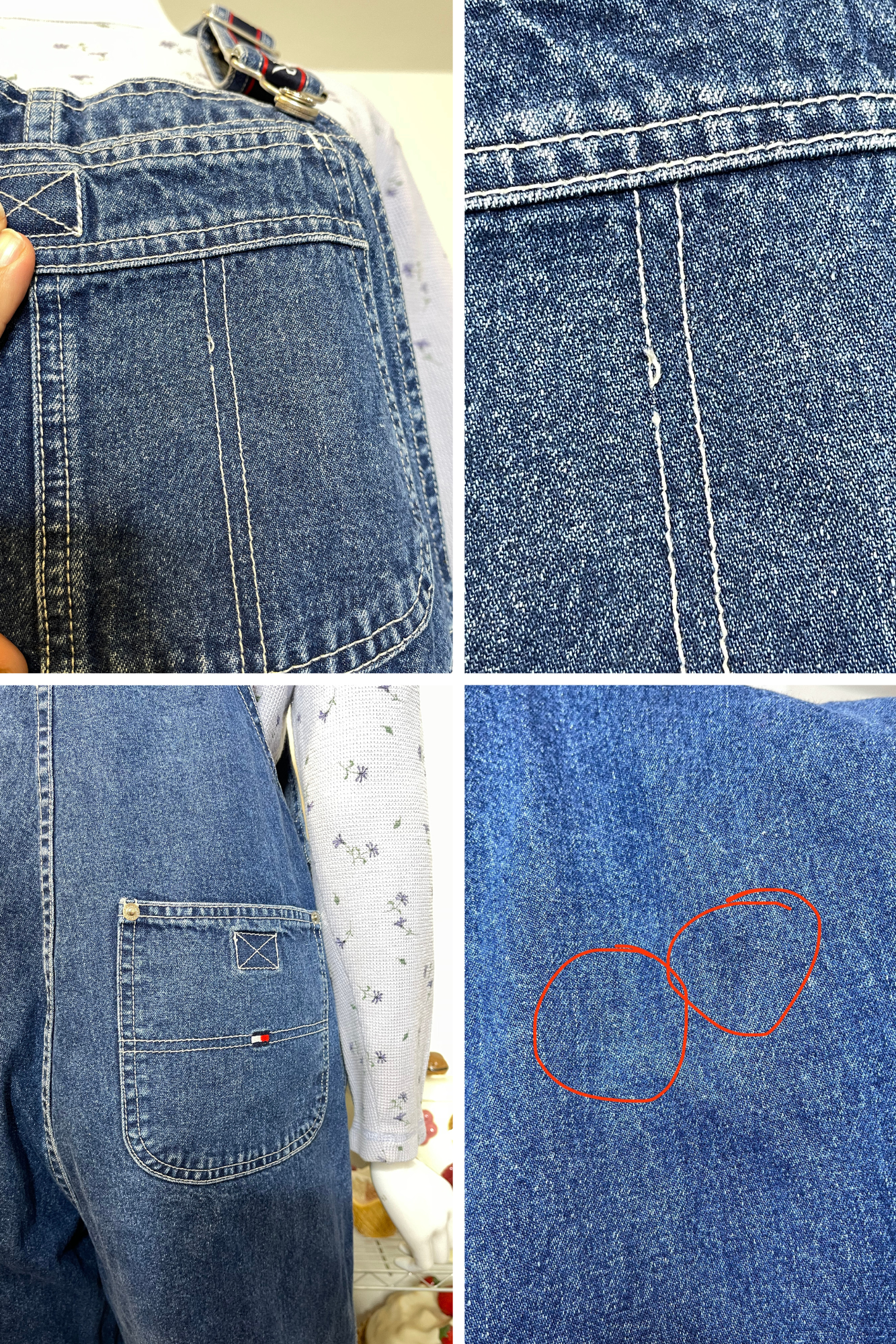 Vintage 2000s Tommy Hilfiger Denim Overalls Sz M