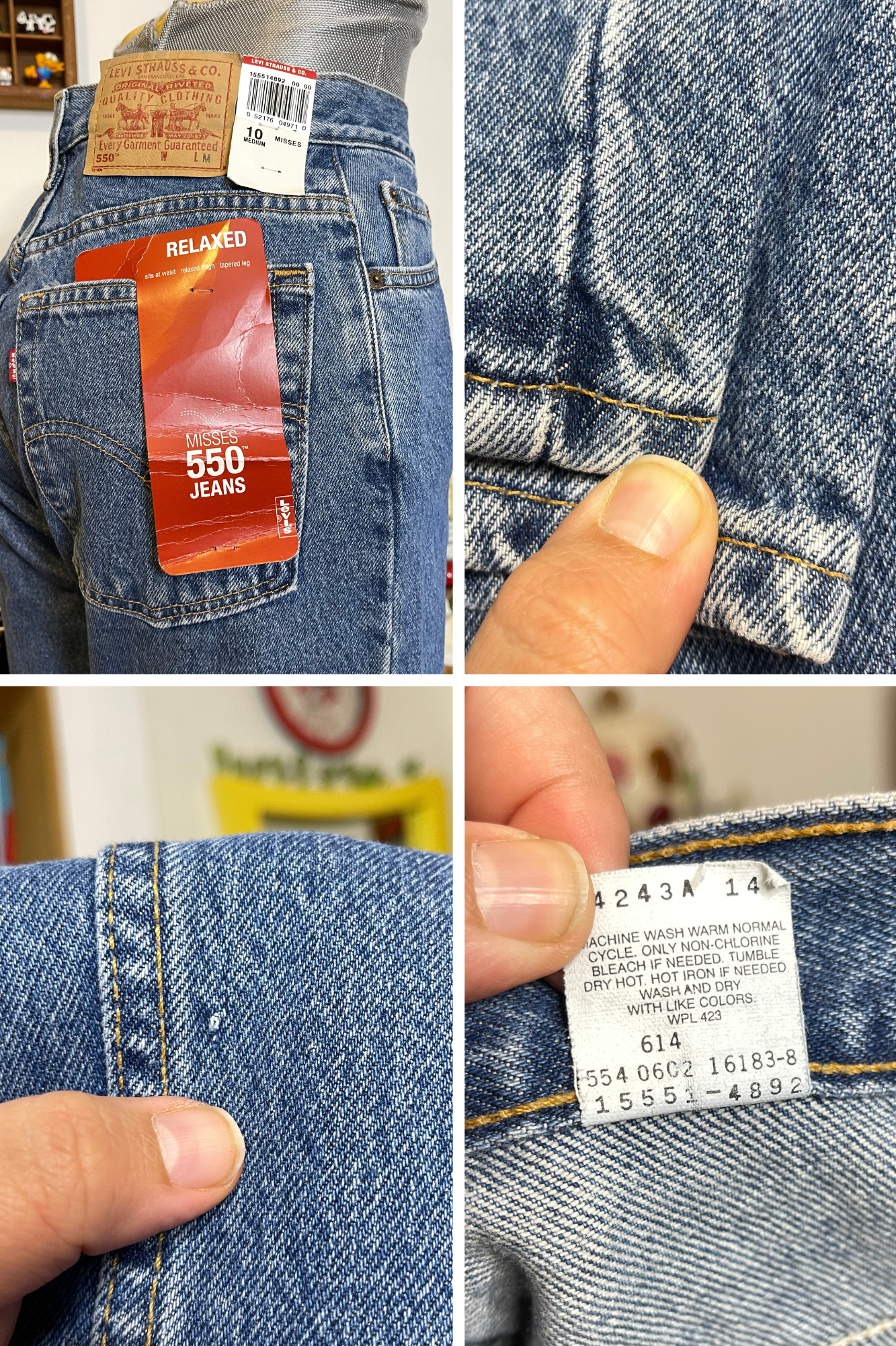Vintage 2000s Deadstock Levi's 550 Mom Jeans Sz 10 28in