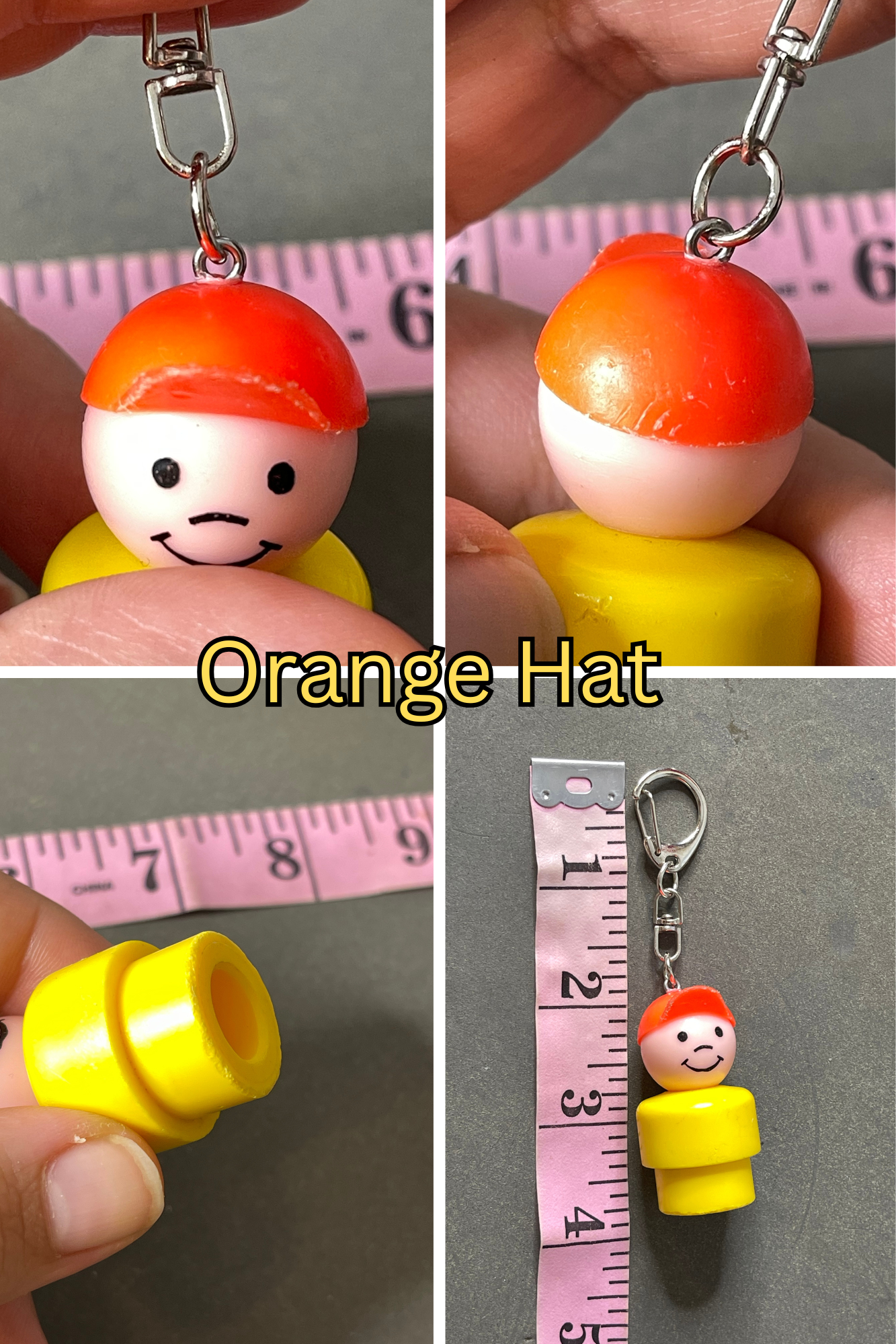 Vintage Upcyled Fisher-Price Little People Keychains