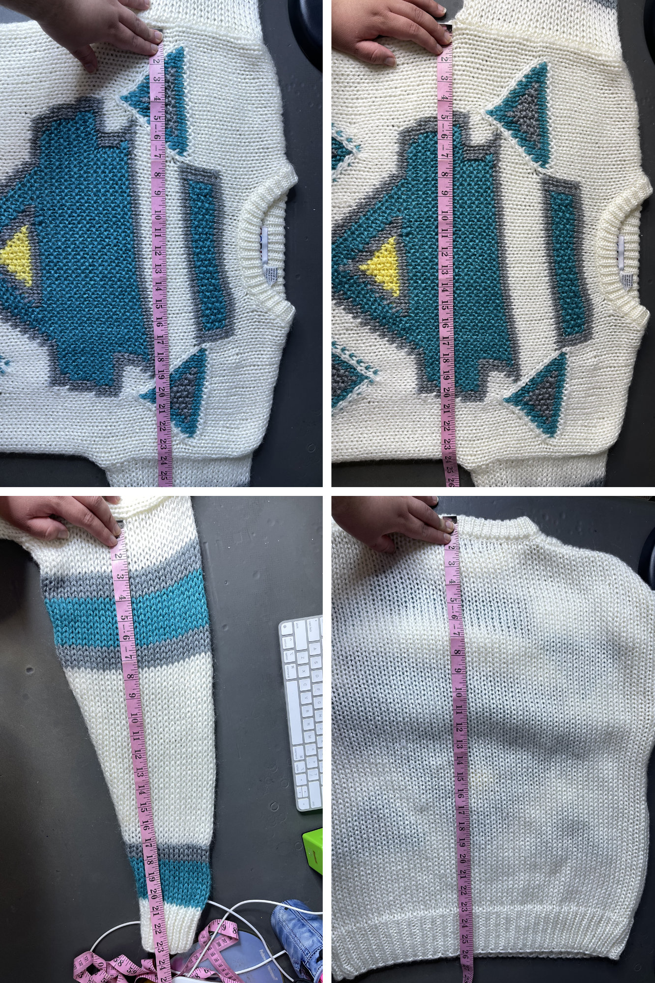 Vintage Funky Retro Oversized Chunky Knit Sweater Sz L