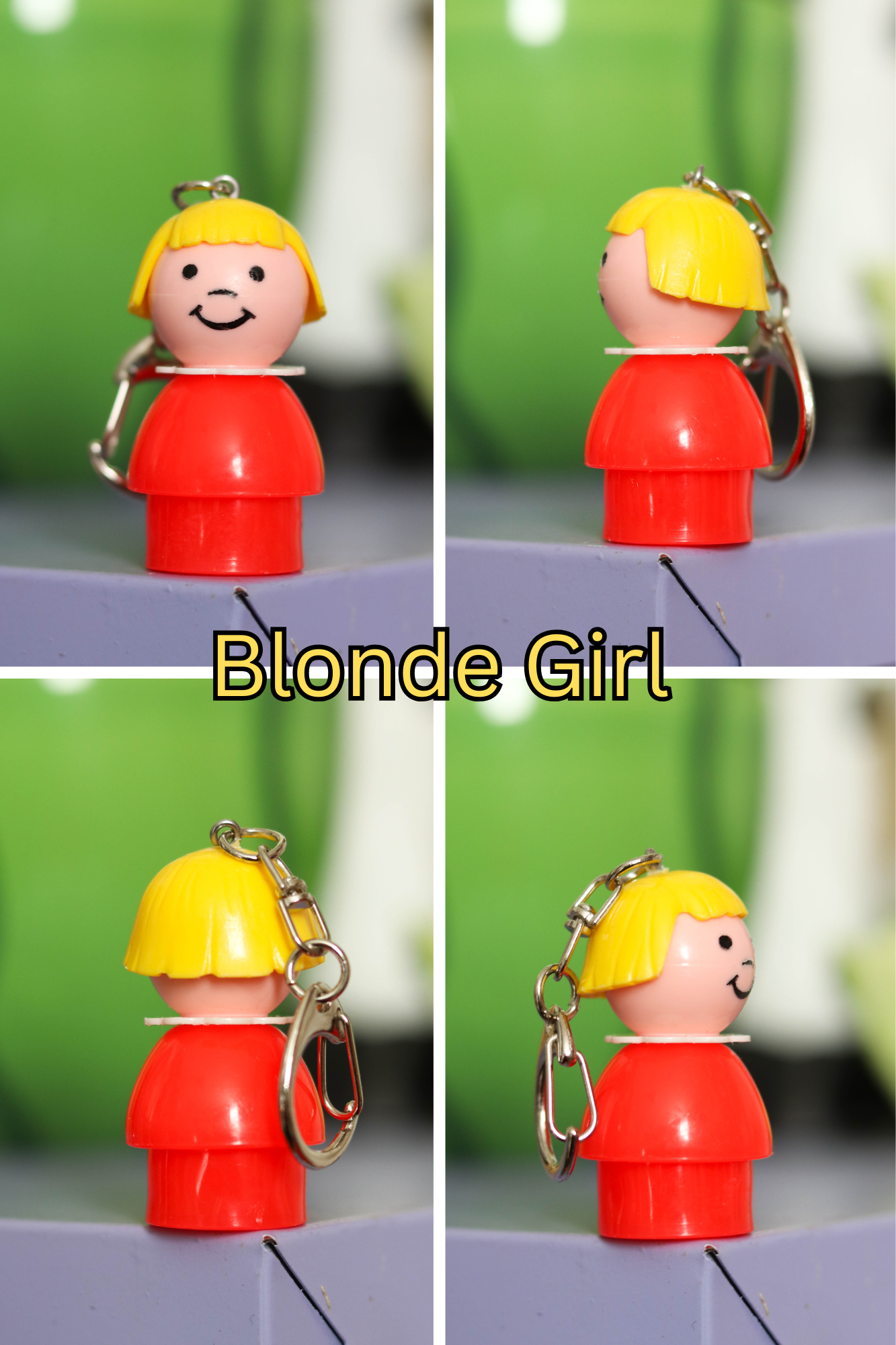 Vintage Upcyled Fisher-Price Little People Keychains