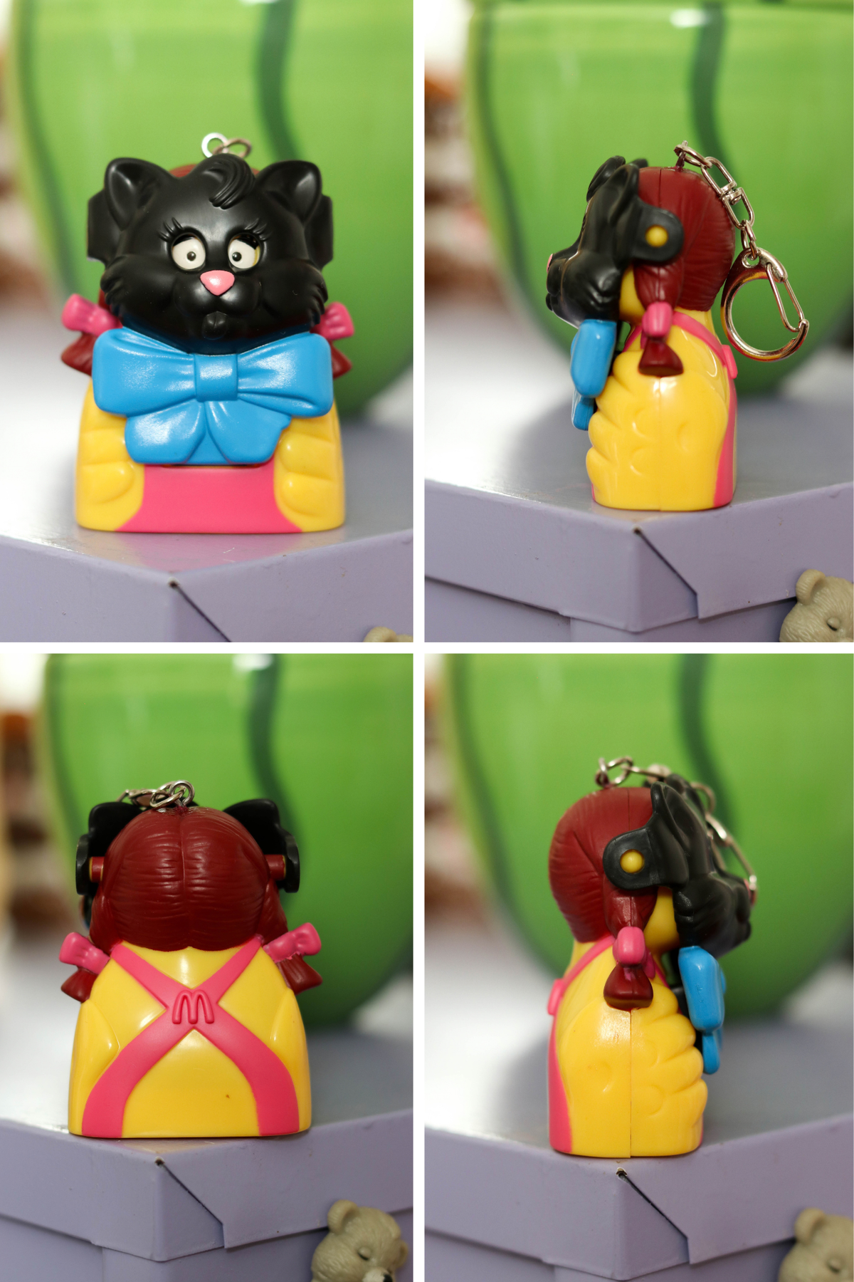 Vintage Upcycled Birdie Halloween Candy Dispenser Keychain
