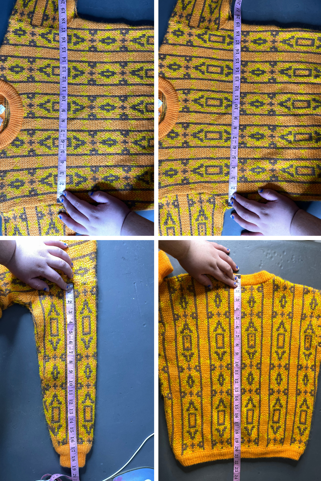 Vintage 90s Retro Geometric Pattern Mohair Blend Knit Sweater Sz M