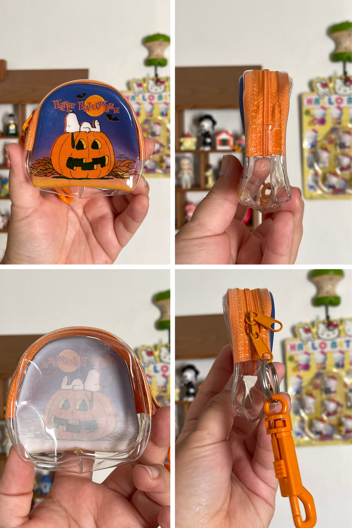 Vintage 2000s Snoopy Happy Halloween Keychain Pouch