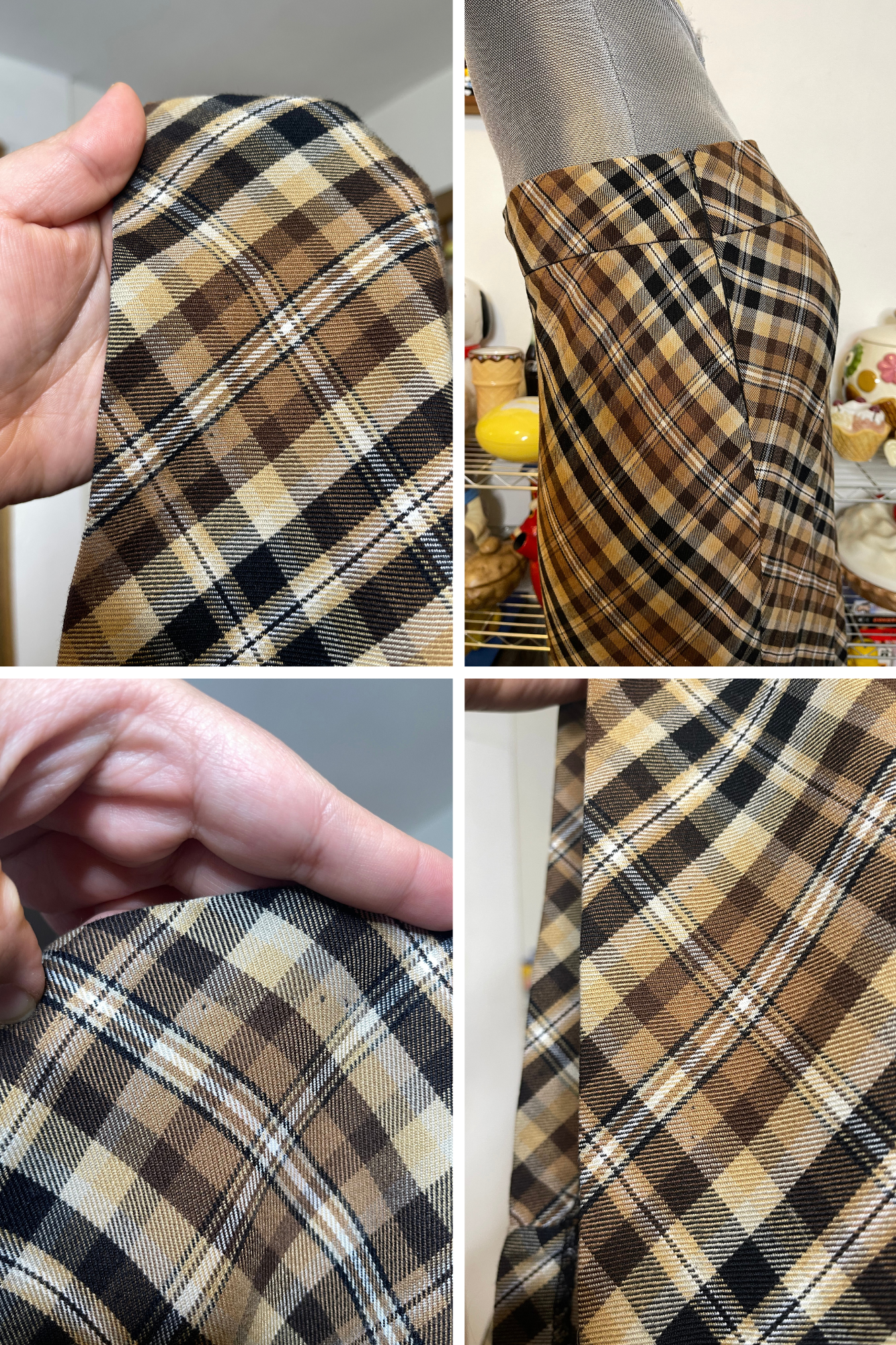 2000s Brown Plaid Maxi Skirt Sz 14/P