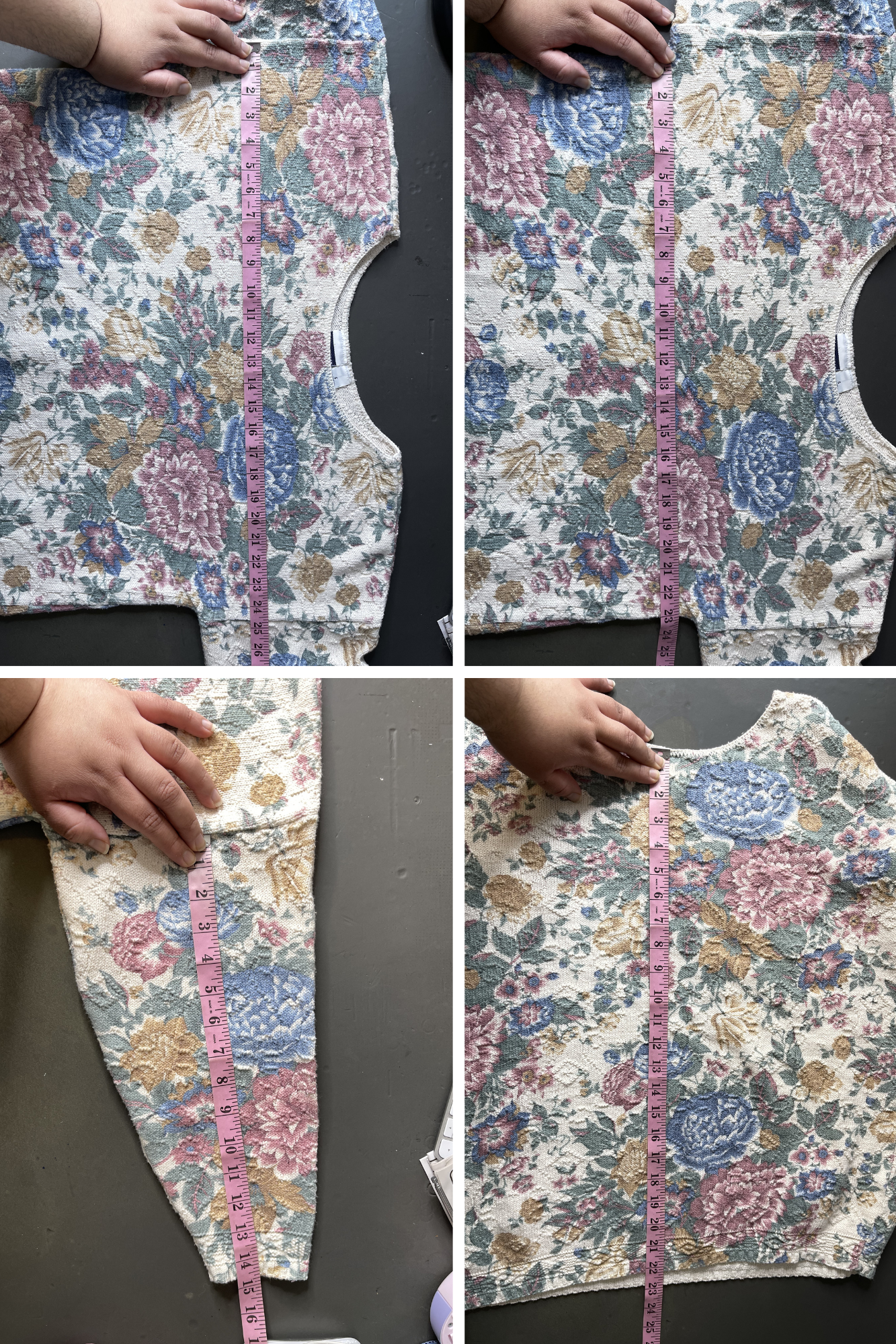 Vintage 90s Faded Floral Grandma Couch Oversized Knit Sweater Sz S