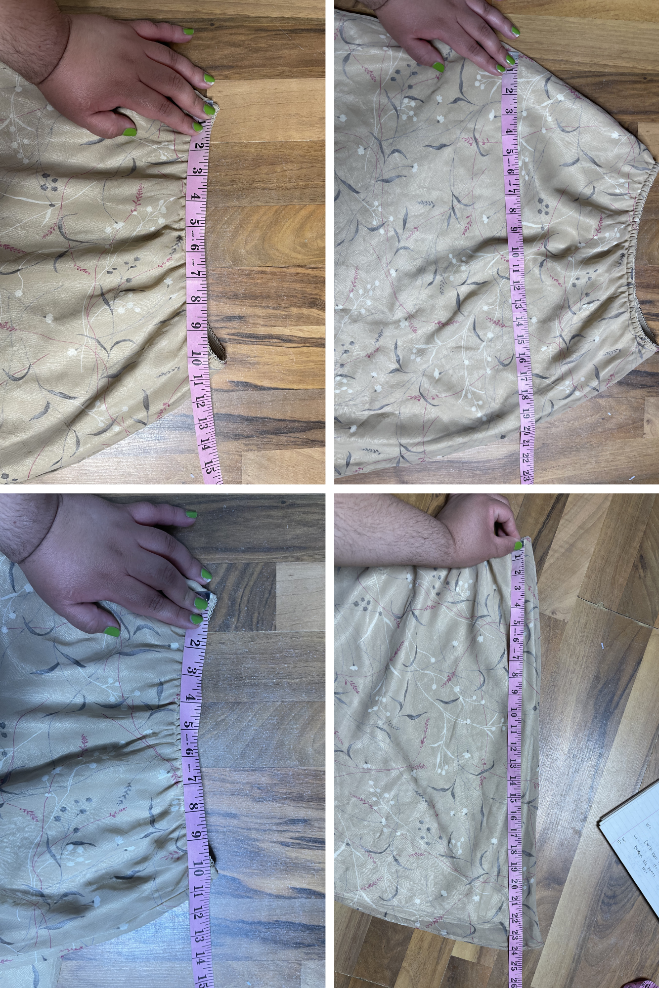 Vintage 2000s Shimmery Tan Floral Print Midi Skirt Sz S/M