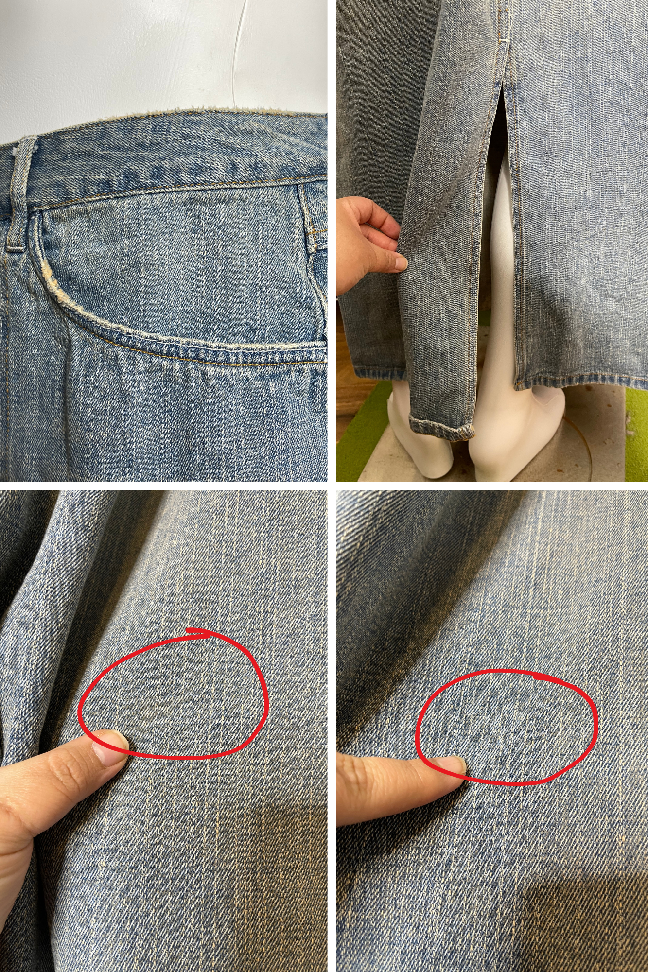 Plus Size Cato Distressed Style Denim Maxi Skirt Sz 28W