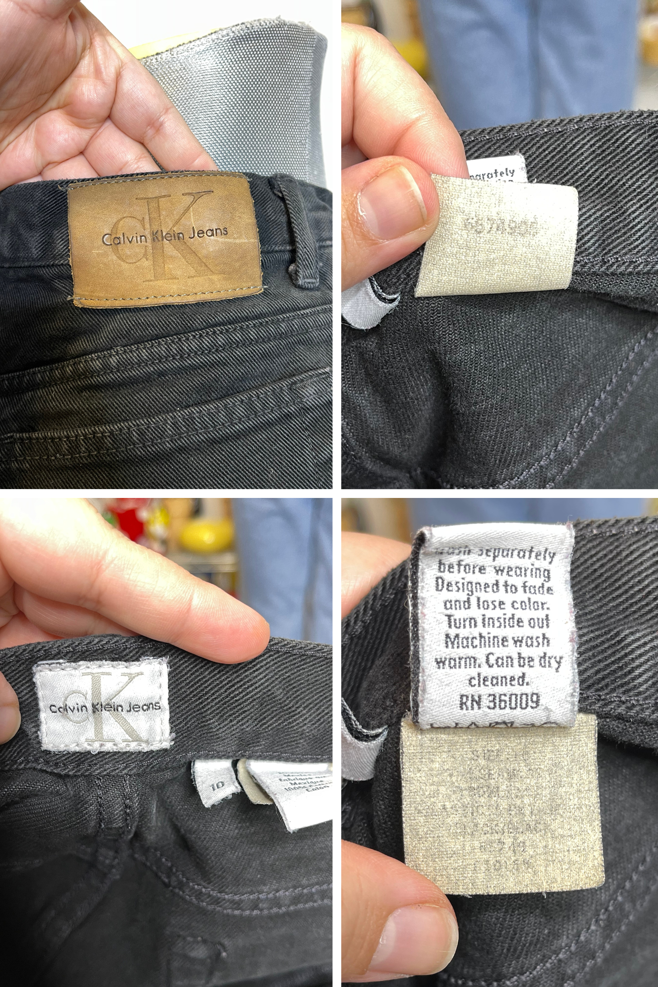 Vintage Calvin Klein Faded Black Denim Jeans Sz 10 29in