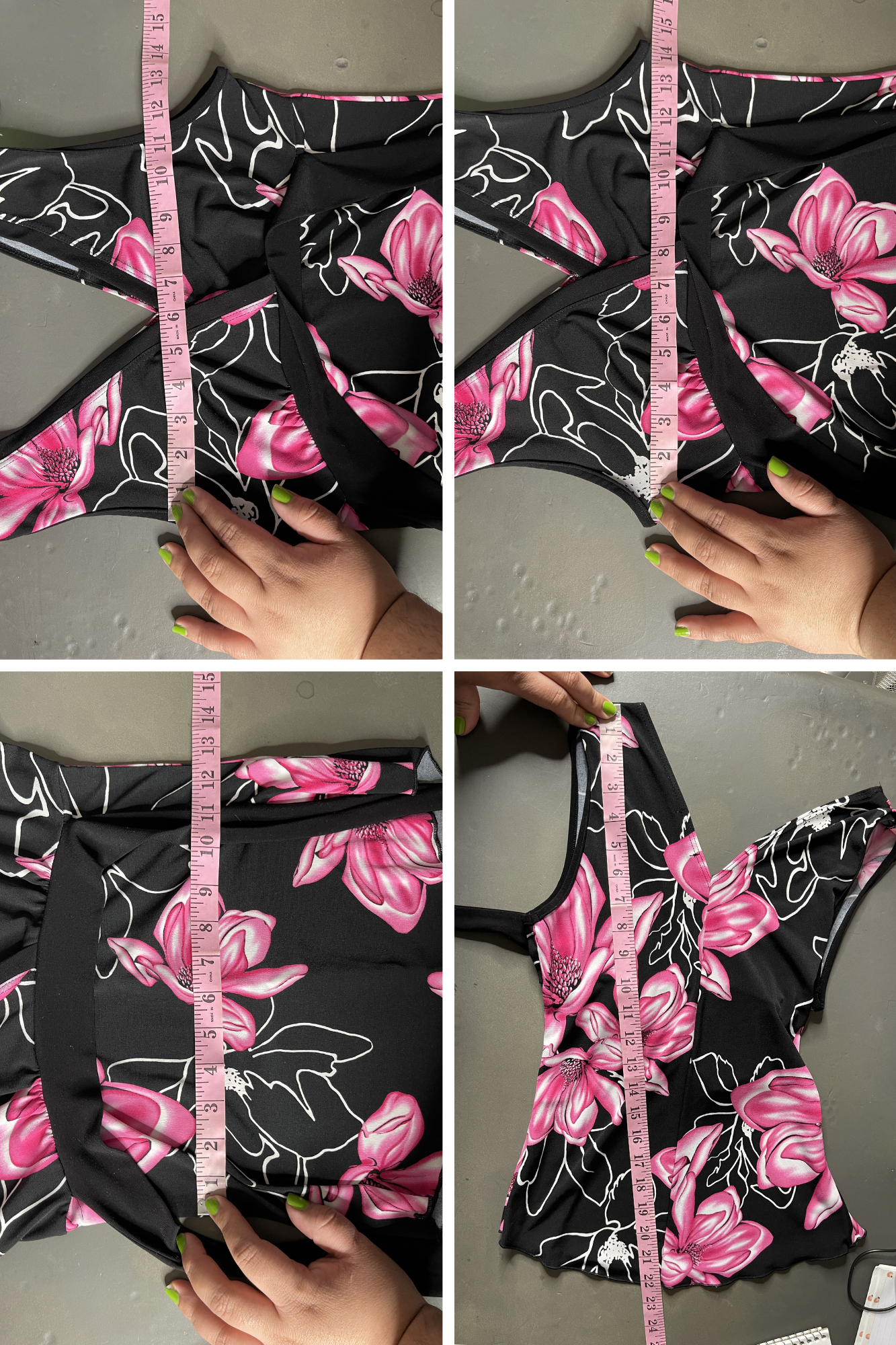 Y2K 2000s Pink Flower Print Top Sz M