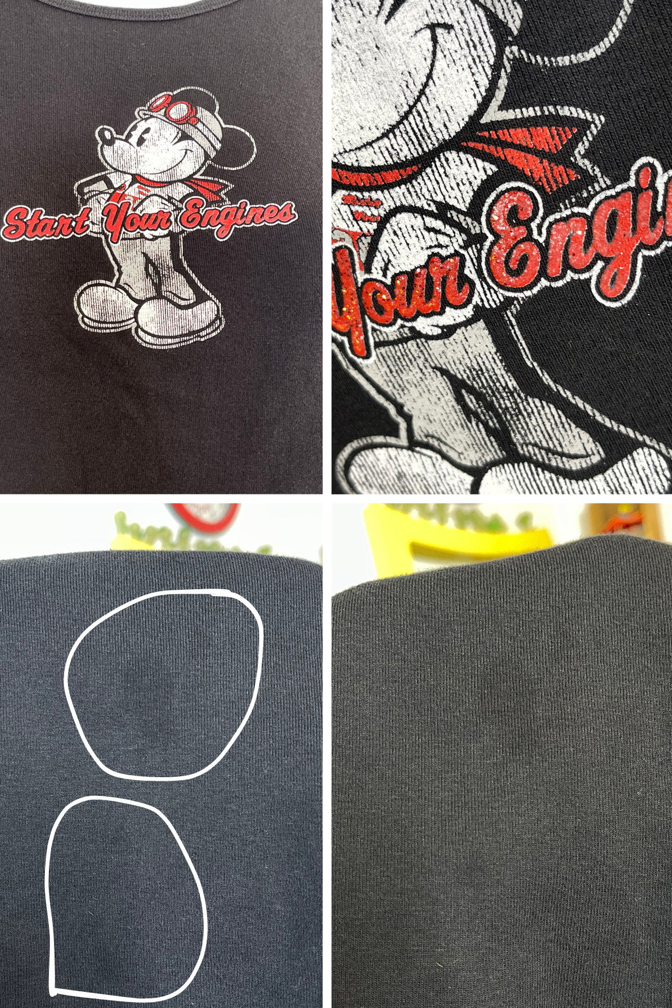 2000s Mickey Mouse "Start your engines" Baby tee Sz M