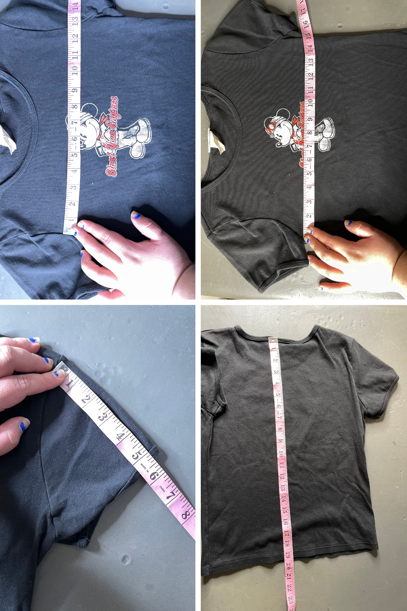 2000s Mickey Mouse "Start your engines" Baby tee Sz M