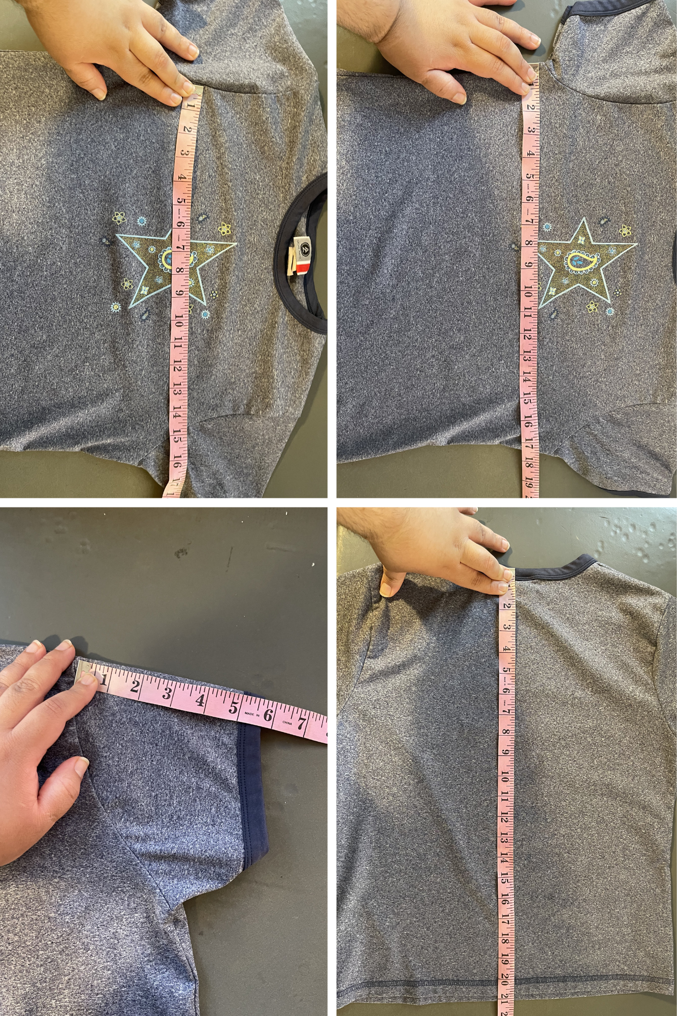 Vintage 2000s Stretchy Star Graphic Ringer Tee Sz M/L