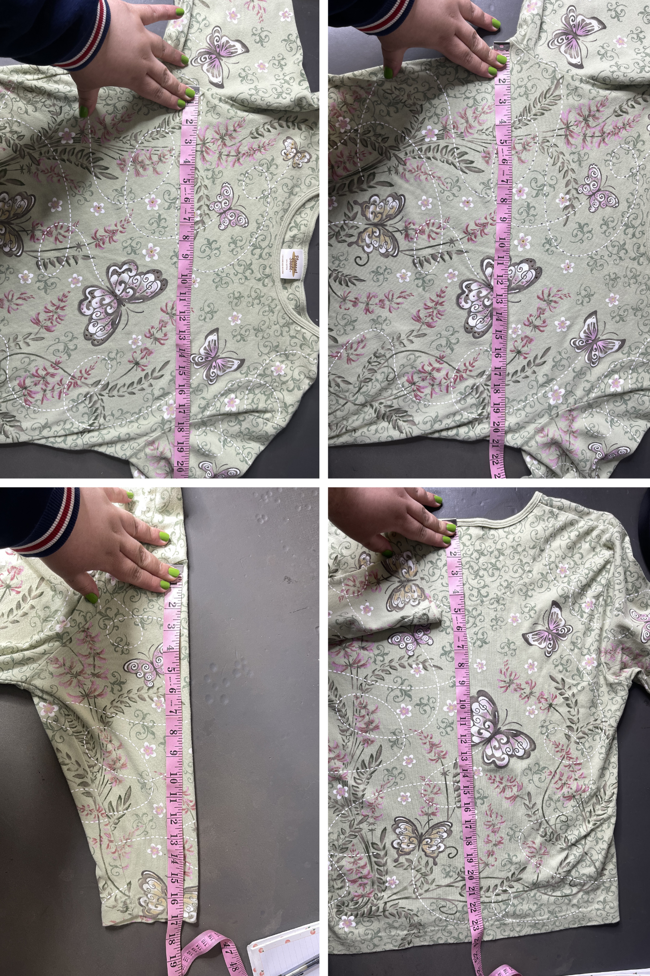 2000s Butterflies Floral All Over Print 3/4 Sleeve Top Sz 2X