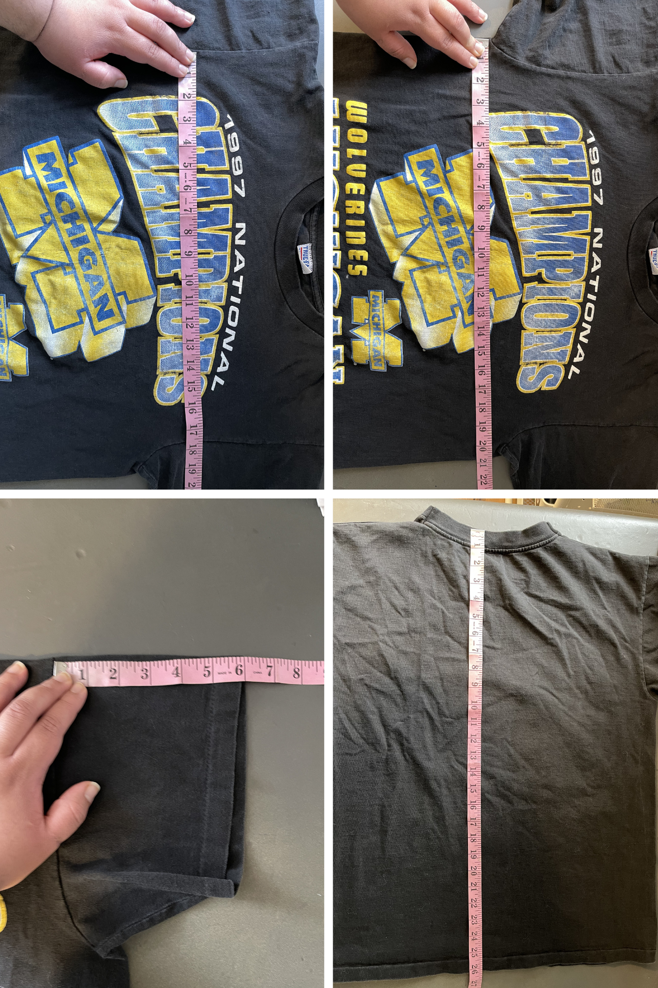 Vintage 90s Michigan Wolverines National Champions Graphic Tee Sz L