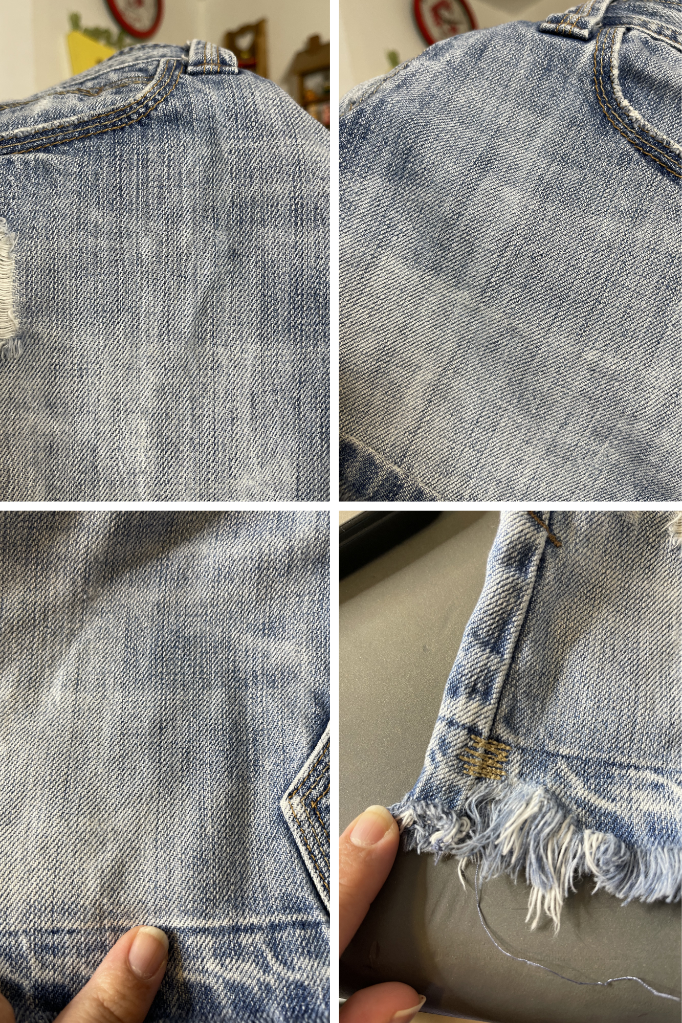 2000s Abercrombie & Fitch Light Wash Distressed Denim Mini Skirt Sz 8