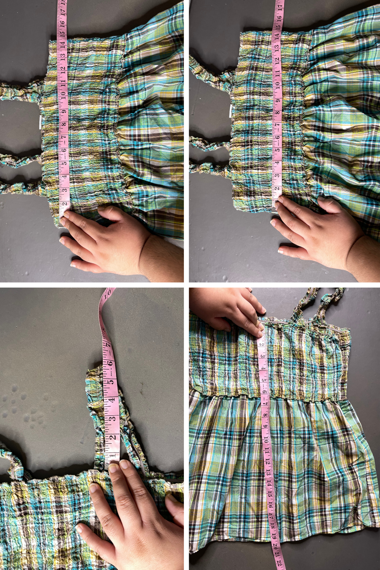 2000s Green Multi-Color Plaid Tank Top Sz M