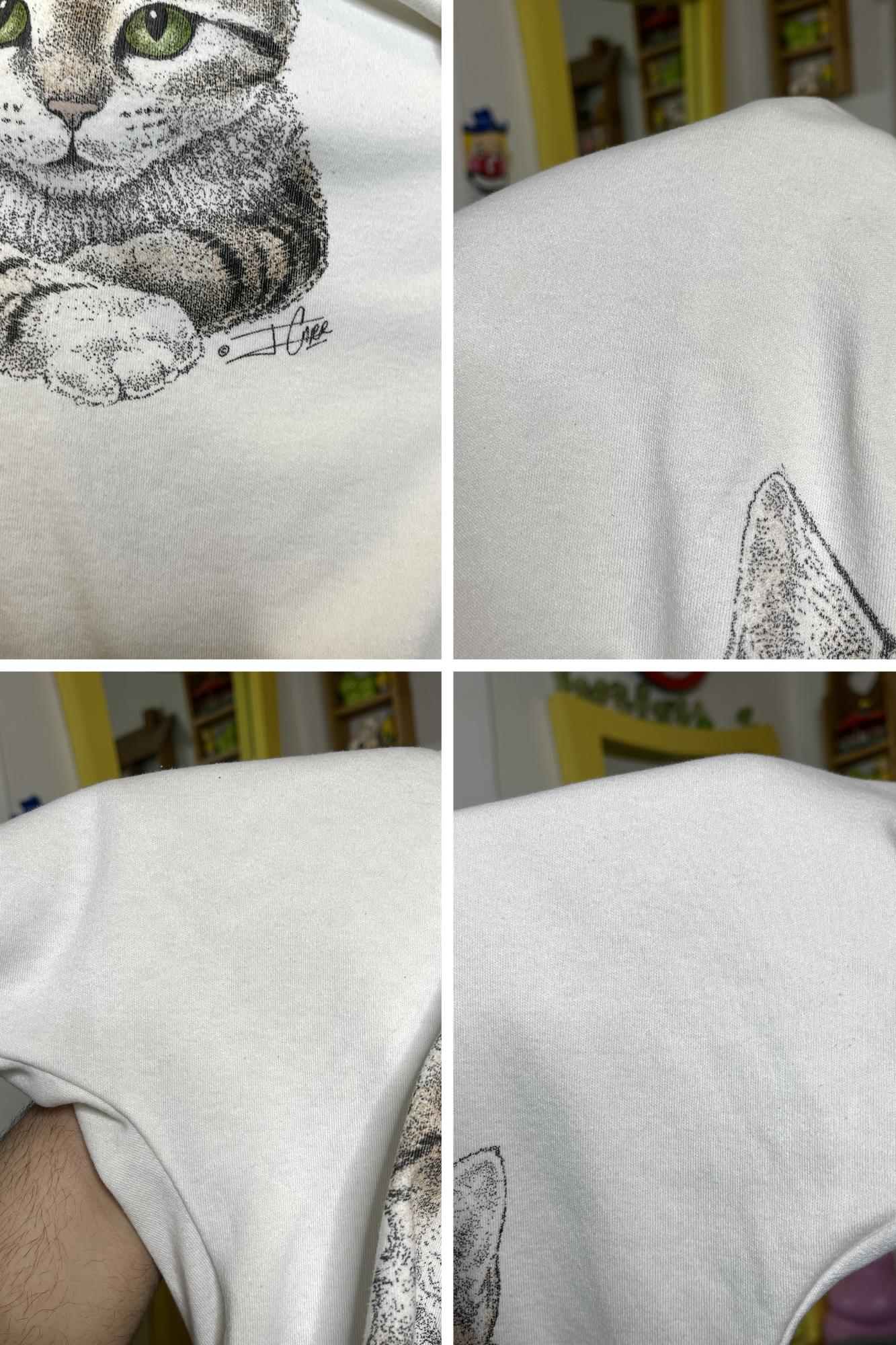 Vintage 90s Boxy Fit Kittens Graphic Cropped Tee Sz L/XL