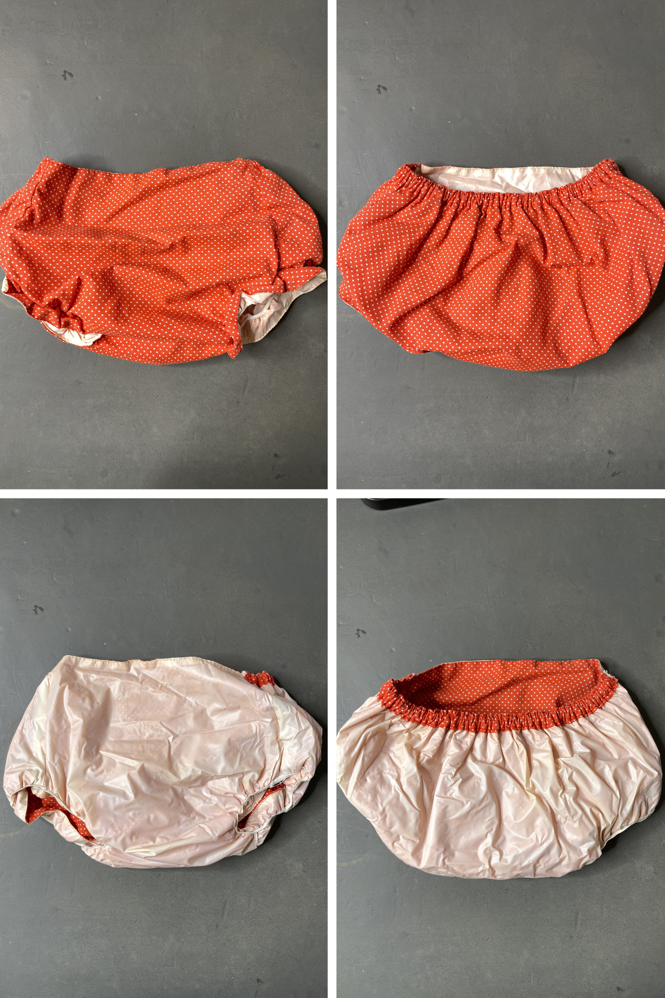 Vintage Red Polka Dot Apple Baby Dress + Bloomers 2pc Set Sz 0-6M