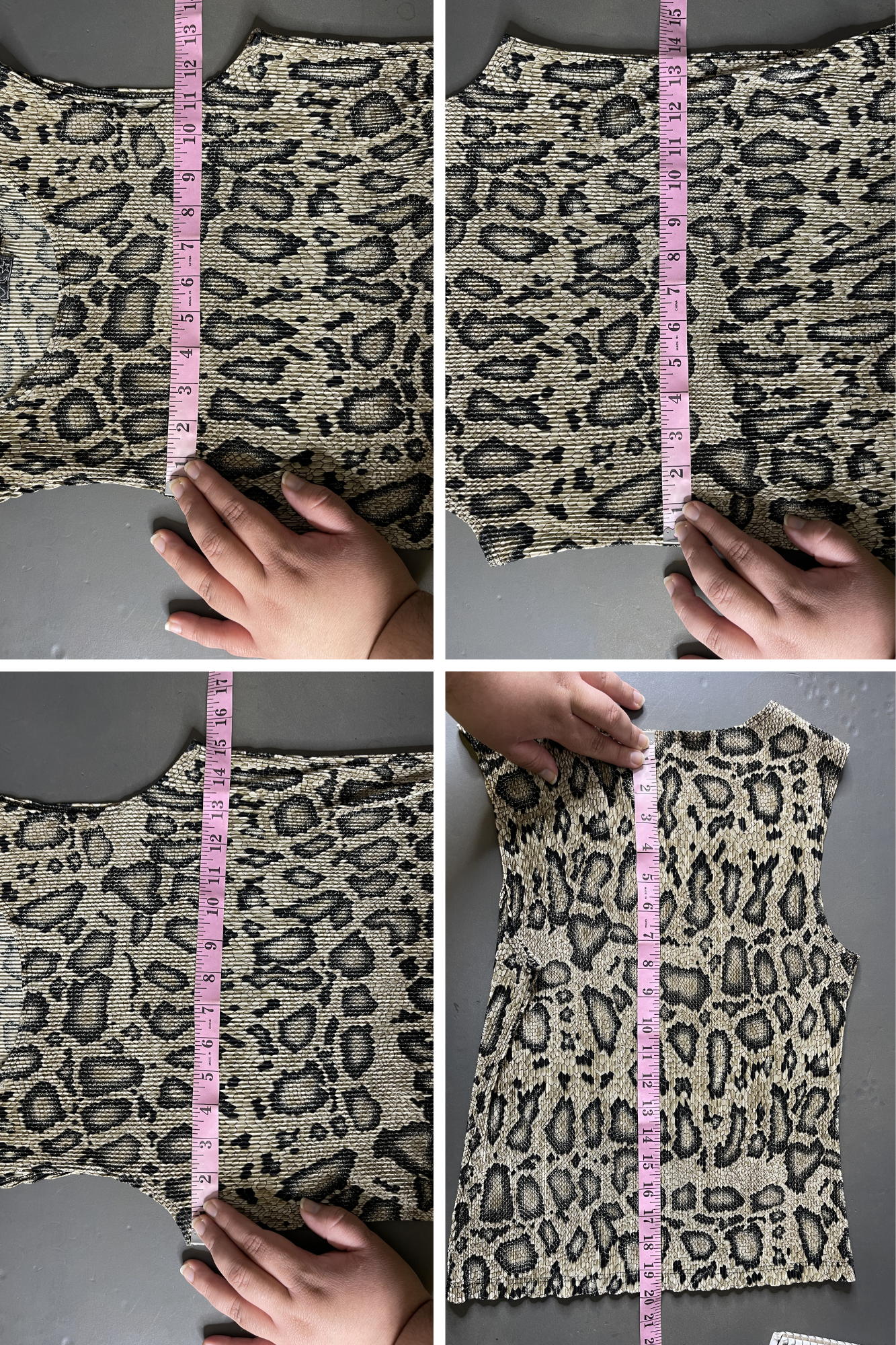 2000s Snake Print Textured Stretchy Tank Top Sz S/M