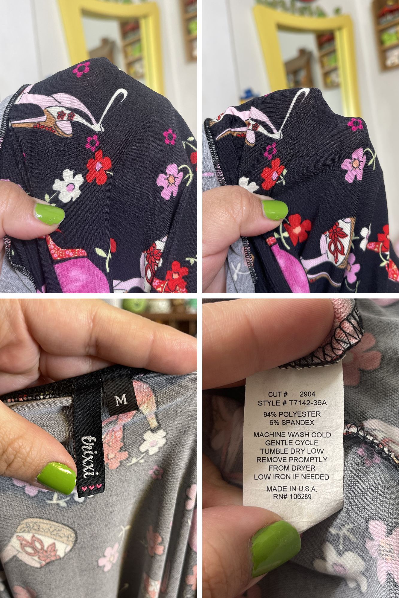 Y2K 2000s High Heels Purse Flower Print Top Sz S/M