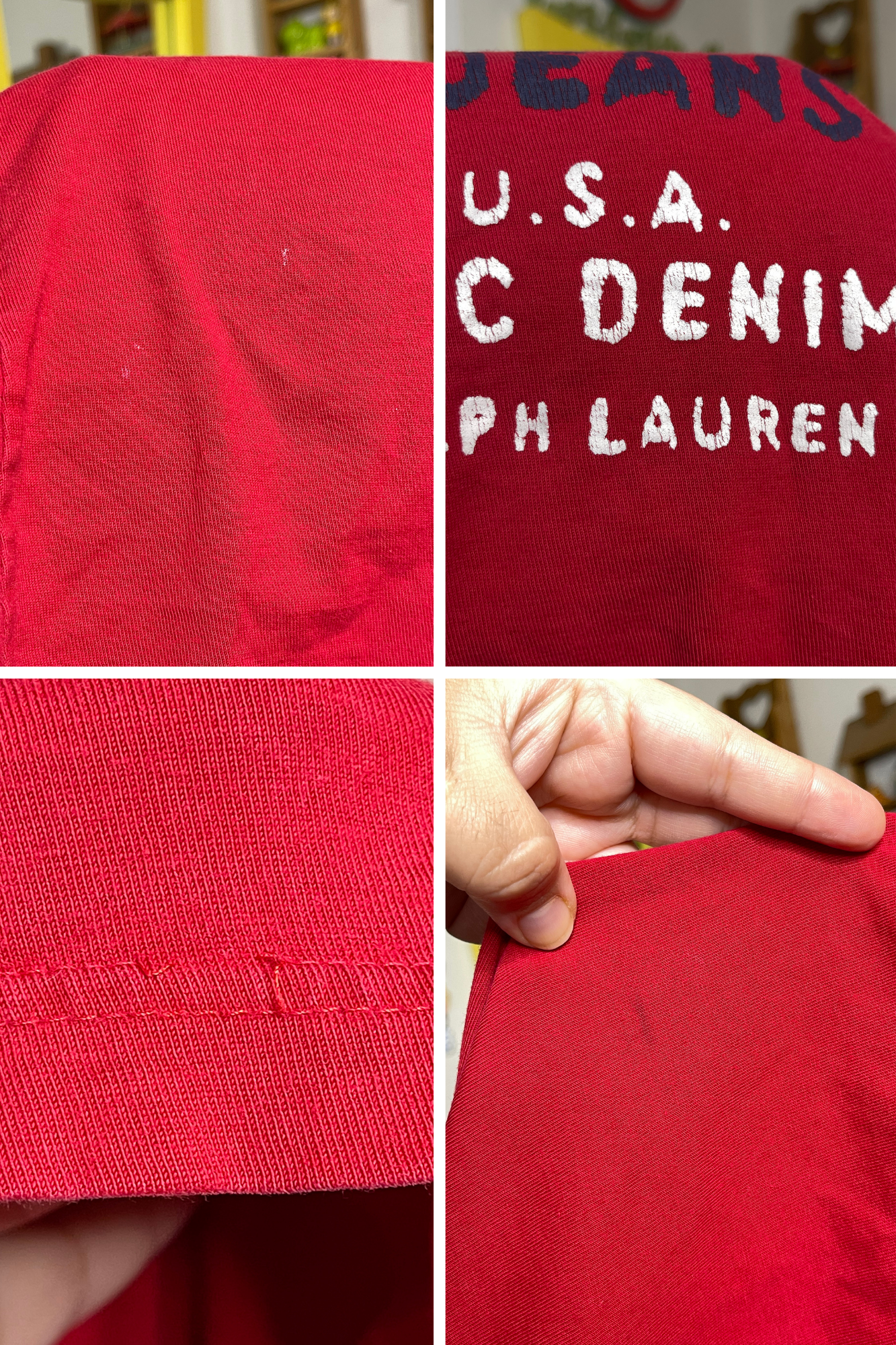 Vintage Red Polo Jeans Co. Graphic Tee Sz L