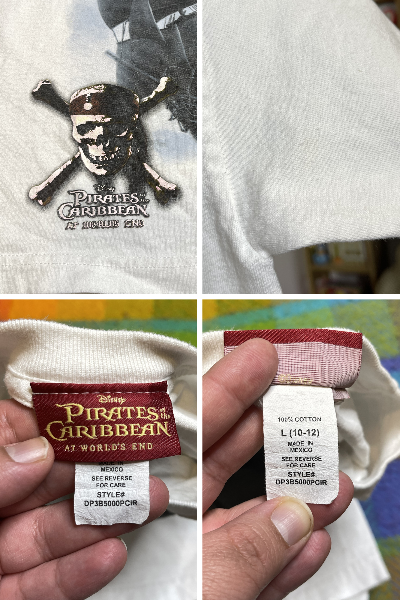 2000s Pirates Of The Caribbean Graphic Kids Tee Sz L (10-12)