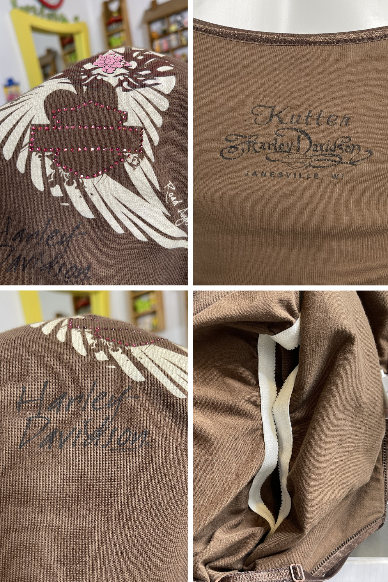 2000s Brown Harley Davidson Road Angel Tank Sz L/XL