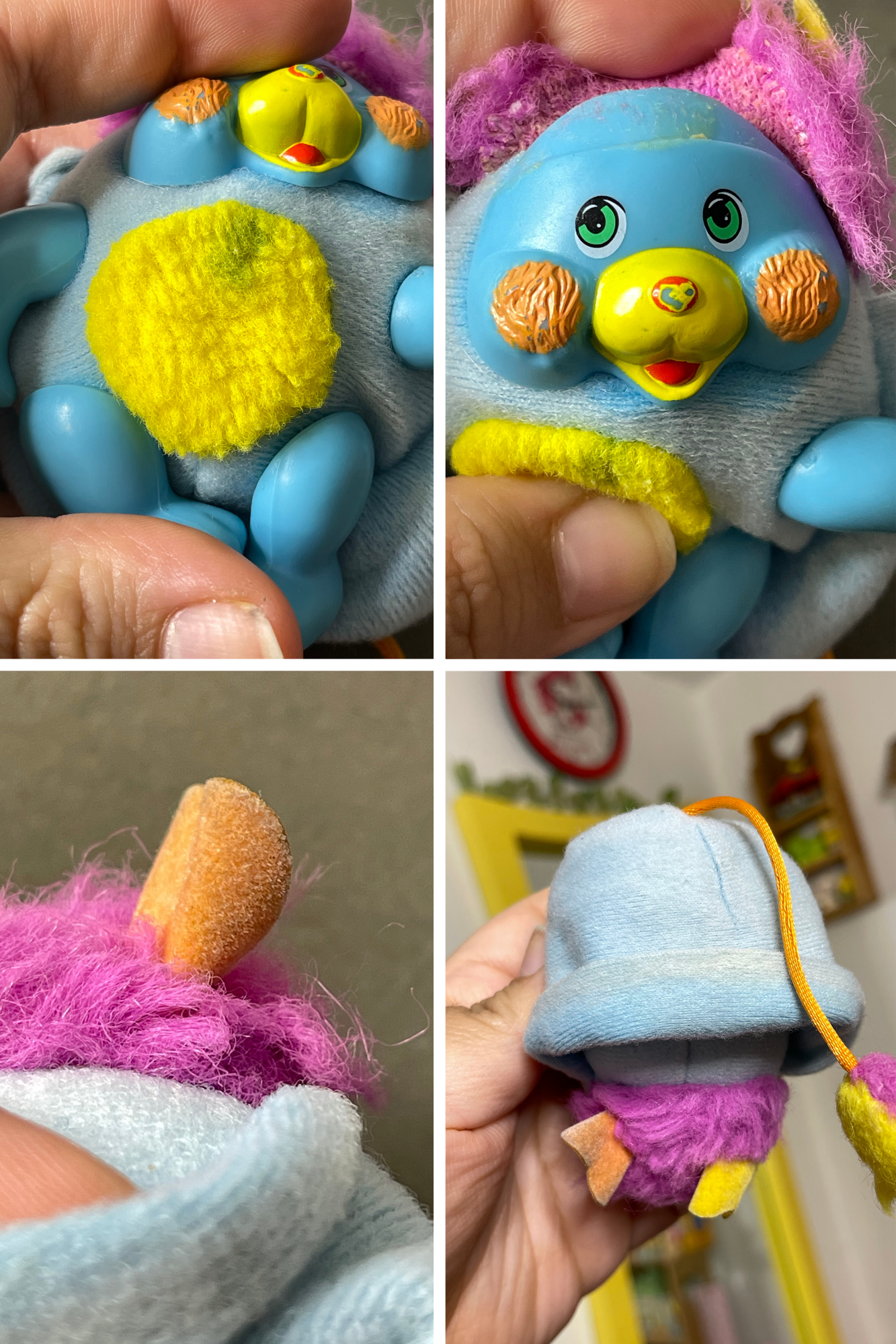Vintage 80s Mini Pocket Popples Plush Toy (flawed)