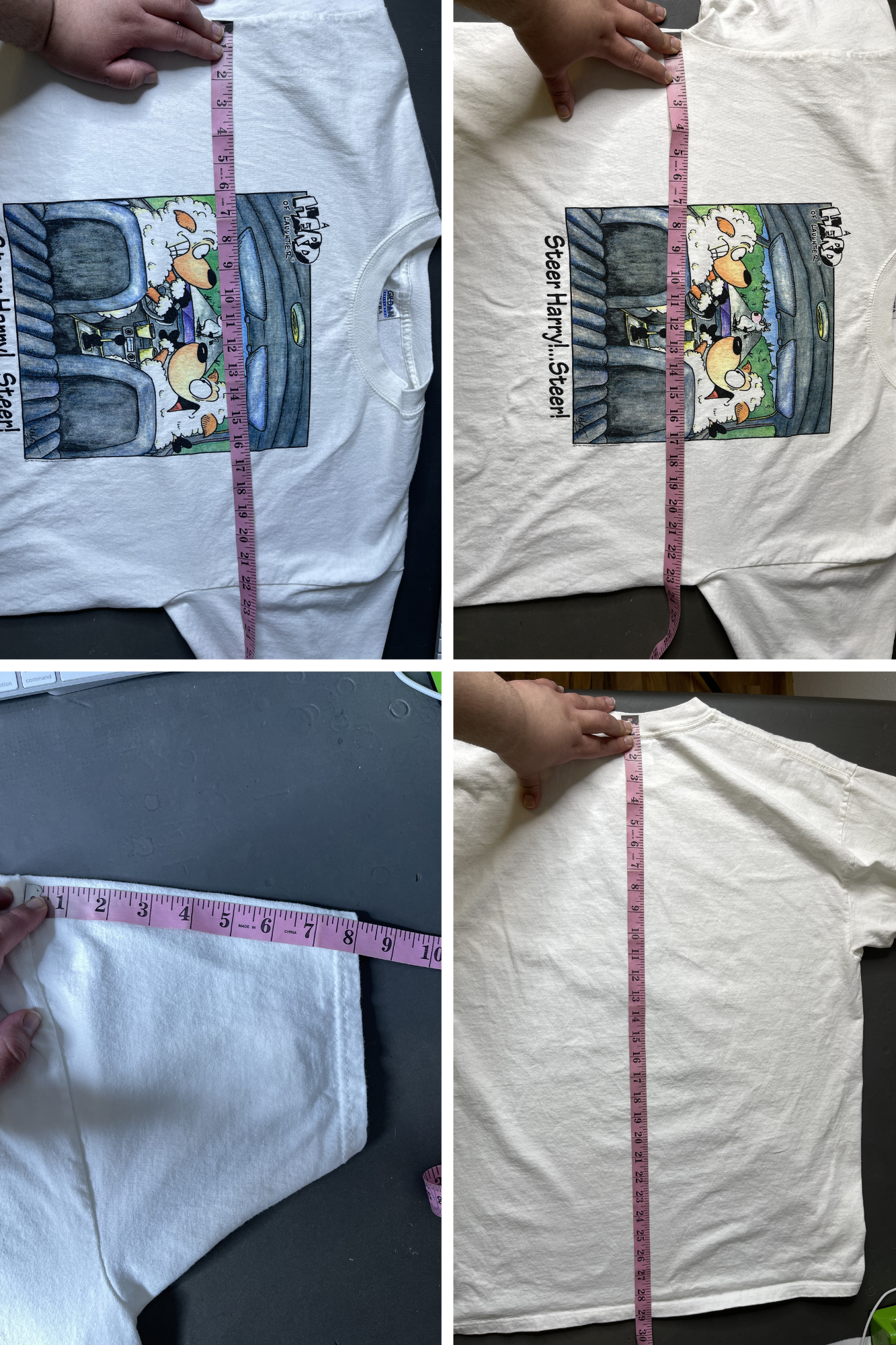 Vintage 90s Funny Sheep & Cow Graphic Tee Sz XL