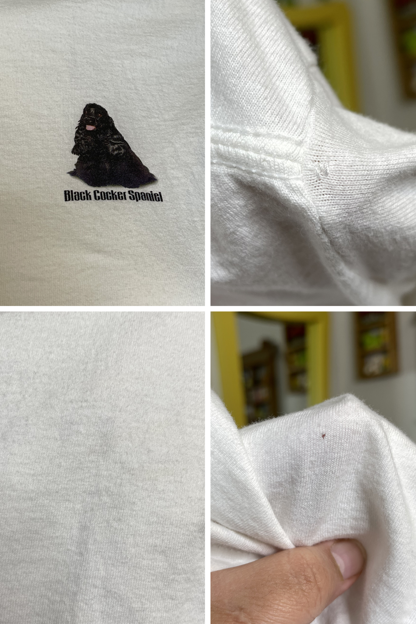 2000s Black Crocker Spaniel Dog Graphic Tee Sz L