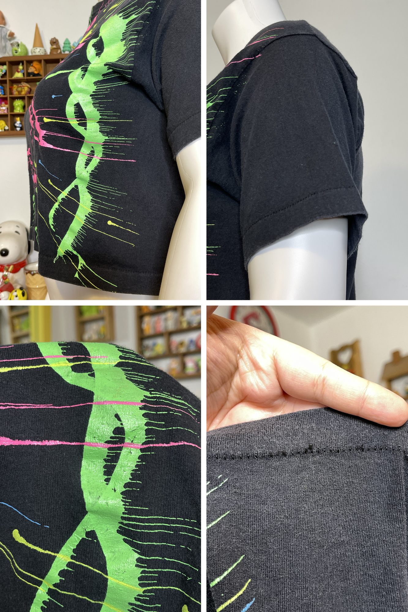 Vintage 80s Neon Fish Boxy Style Graphic Tee Sz OS (S-L)