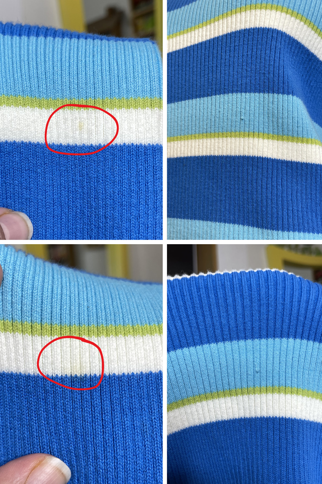 2000s Blue Green Striped Ribbed Turtleneck Sz M