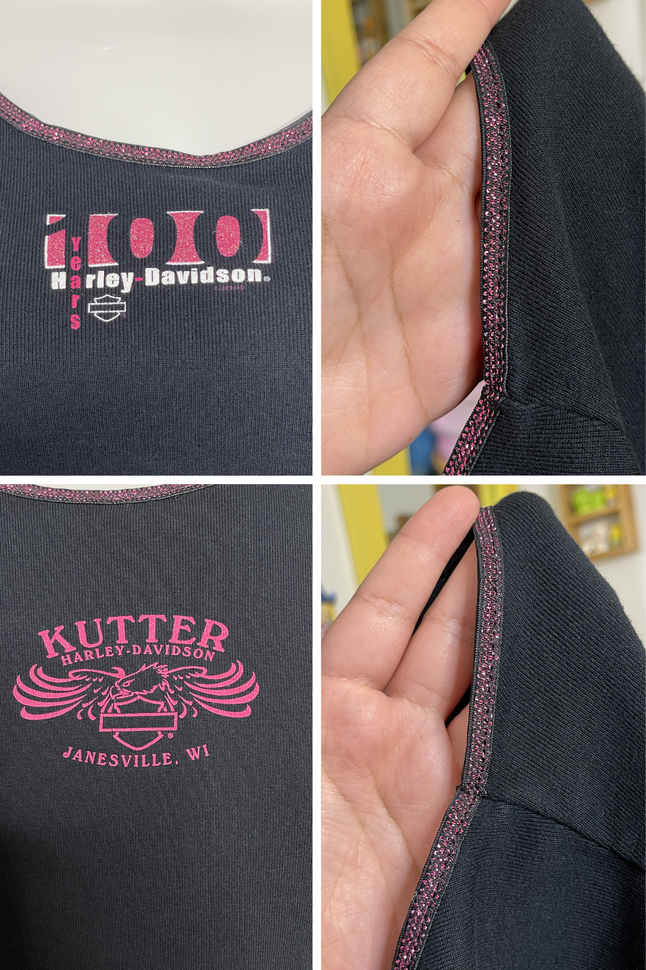 2000s 100 Years Harley Davidson Cropped Tank Top Sz S