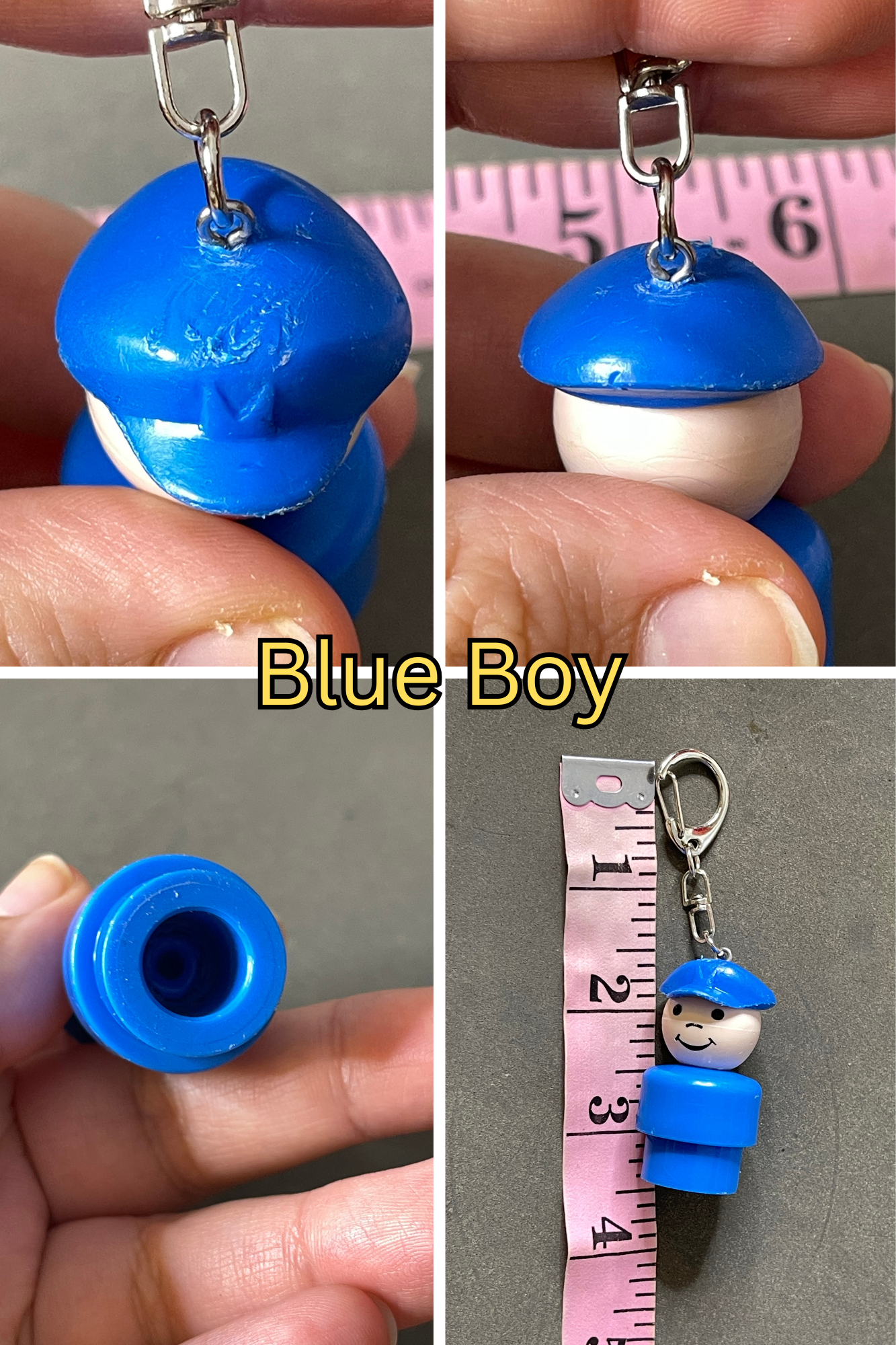 Vintage Upcyled Fisher-Price Little People Keychains